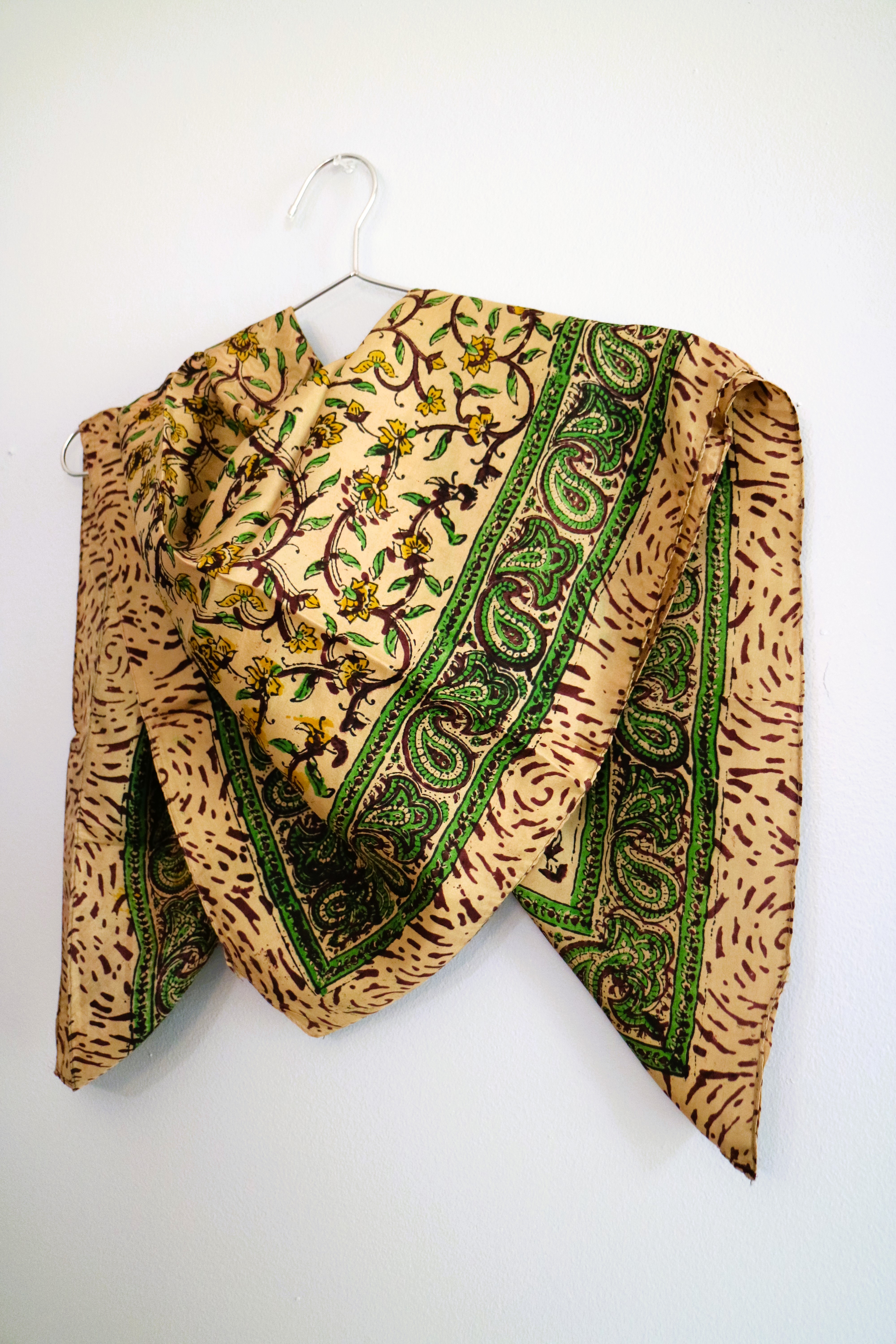 Emerald & Gold Silk Square