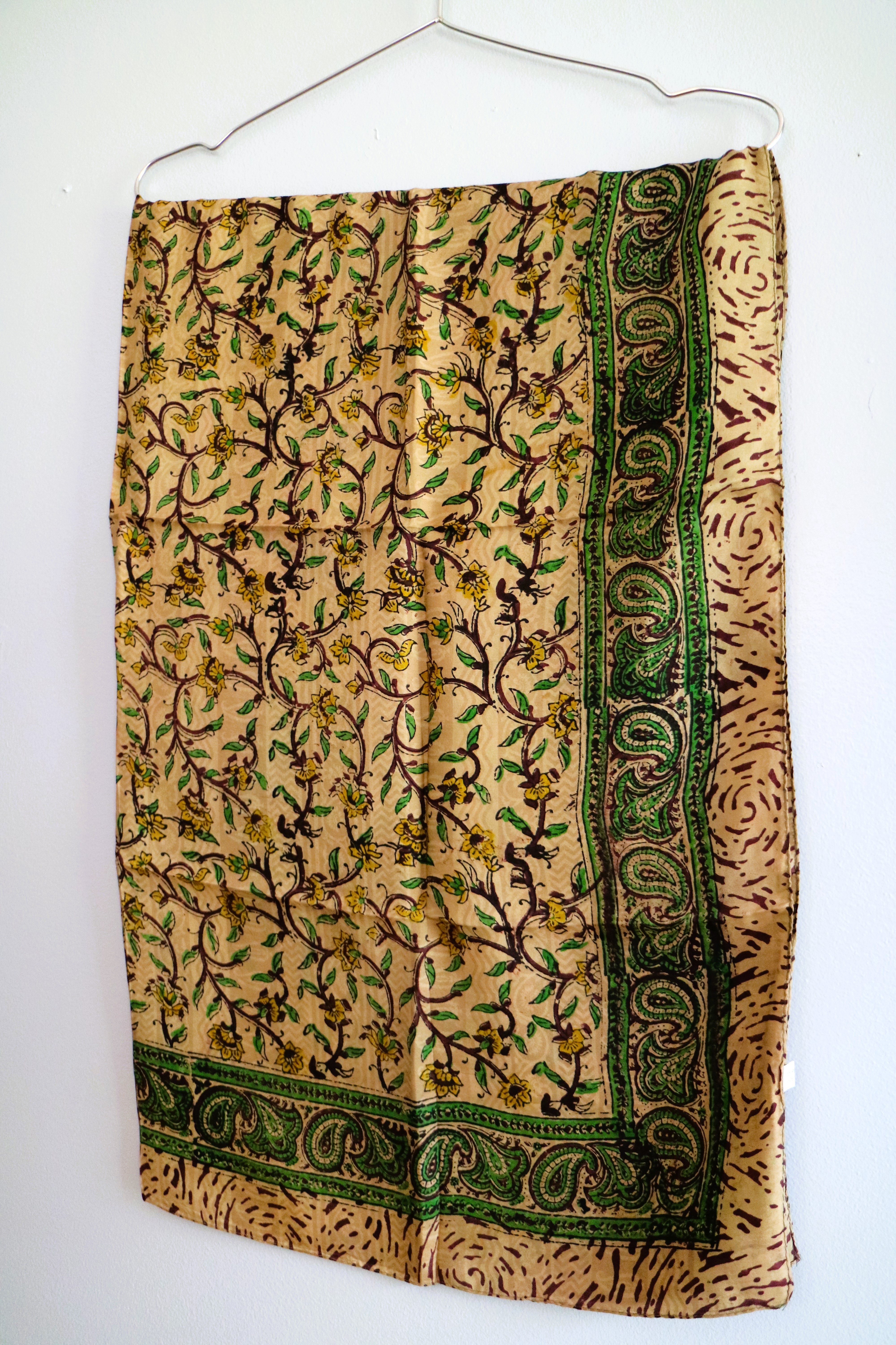 Emerald & Gold Silk Square