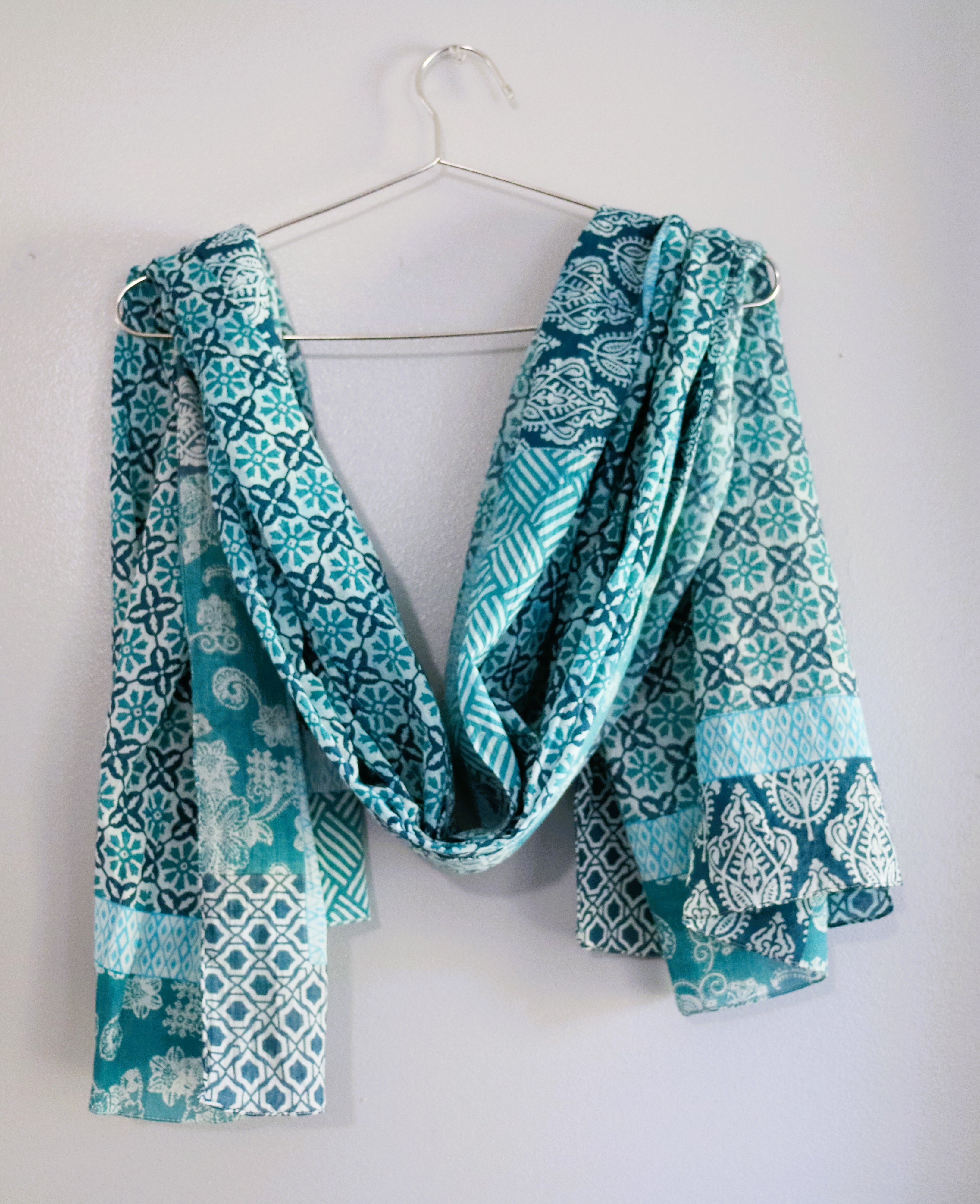 Ocean Blue Cotton Shawl