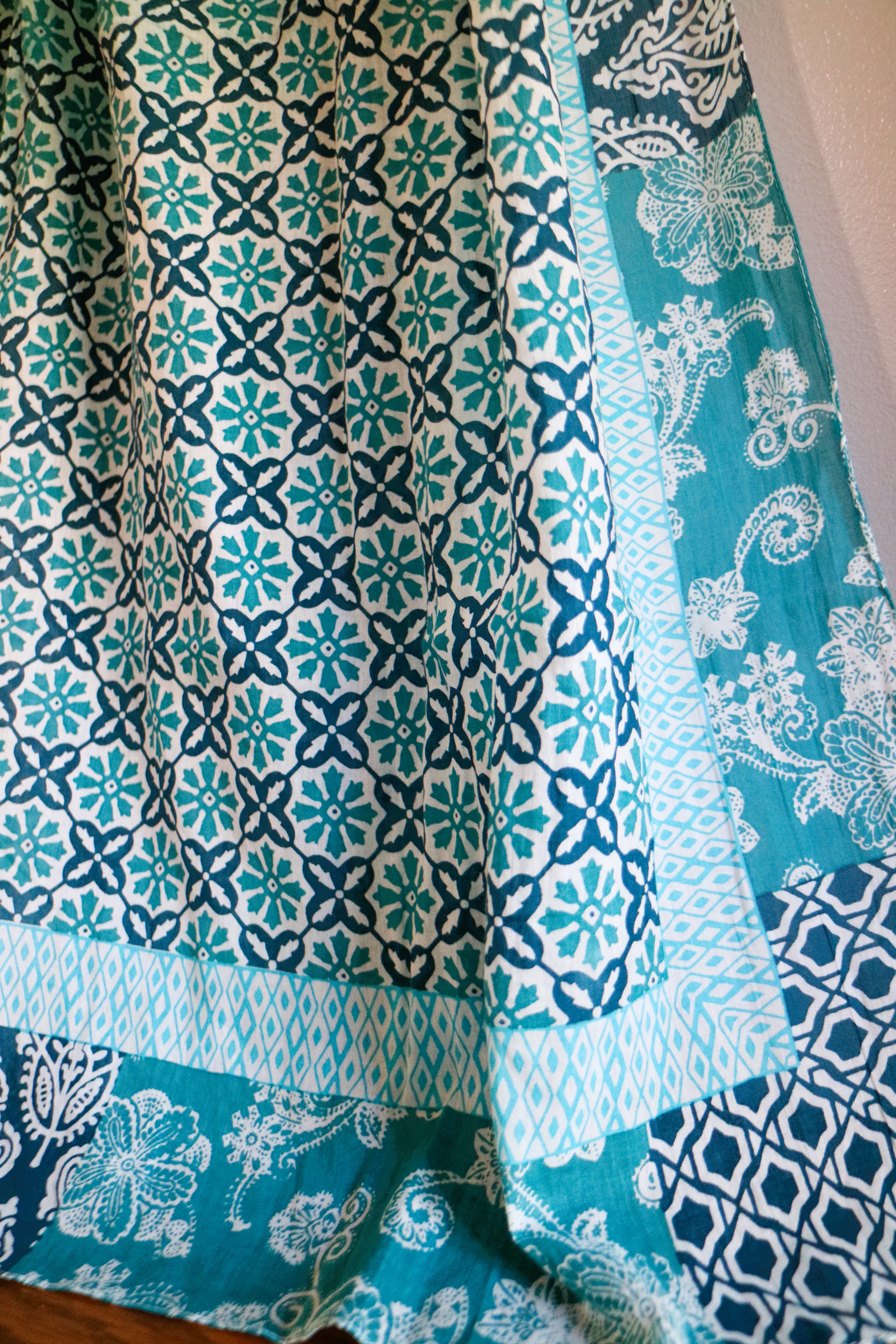 Ocean Blue Cotton Shawl
