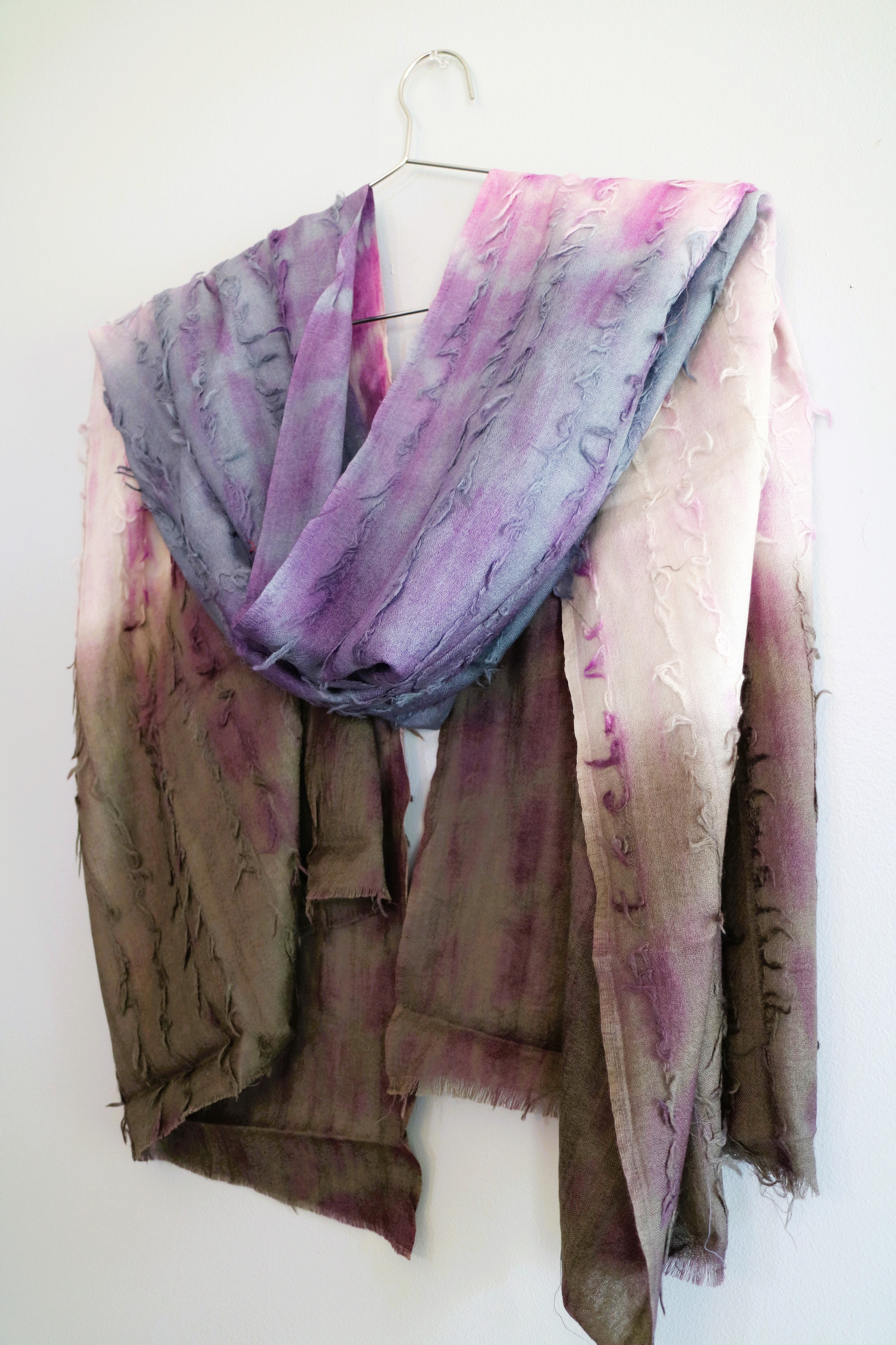 Purple Ombre Fur Scarf