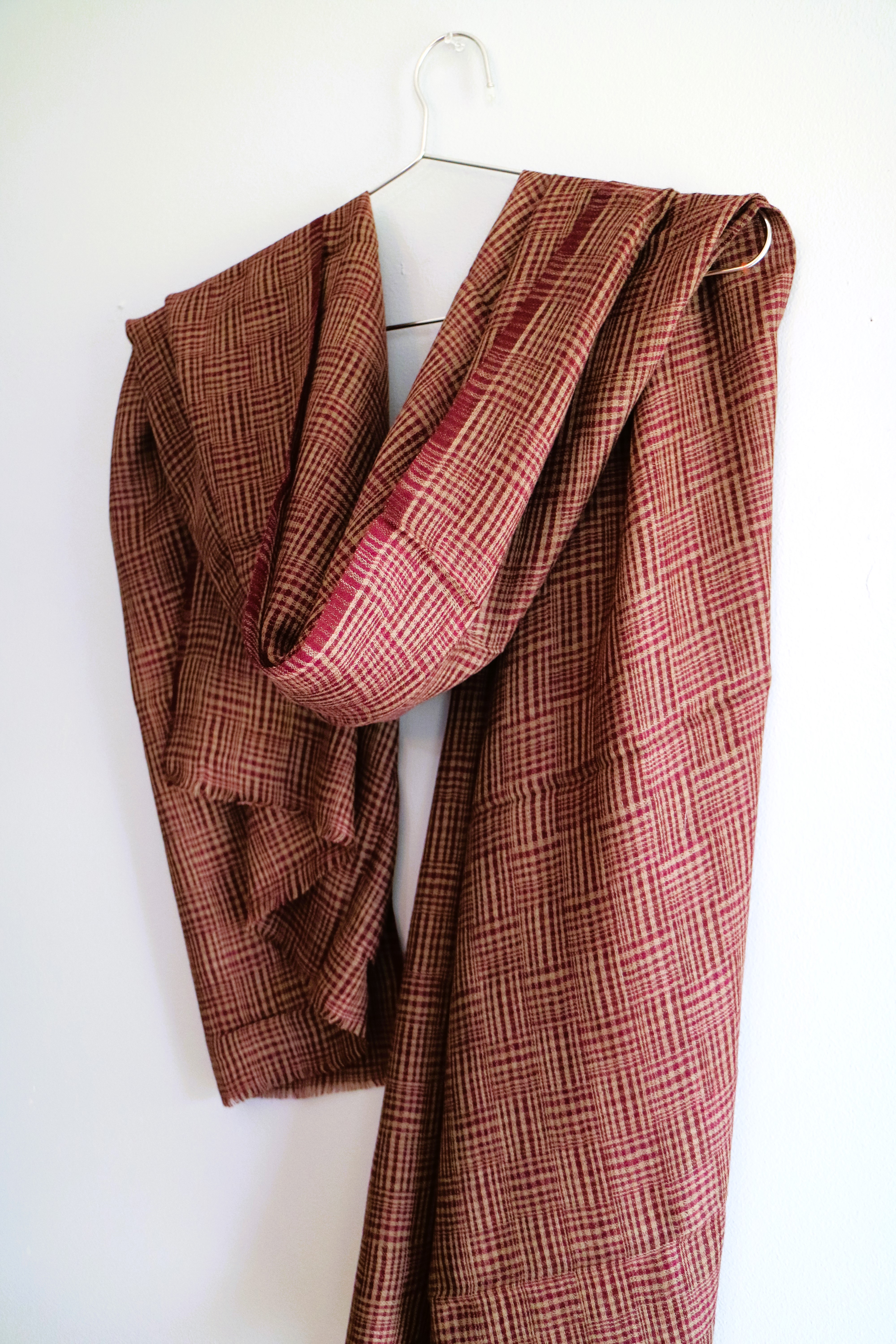 Red Checks Winter Stole
