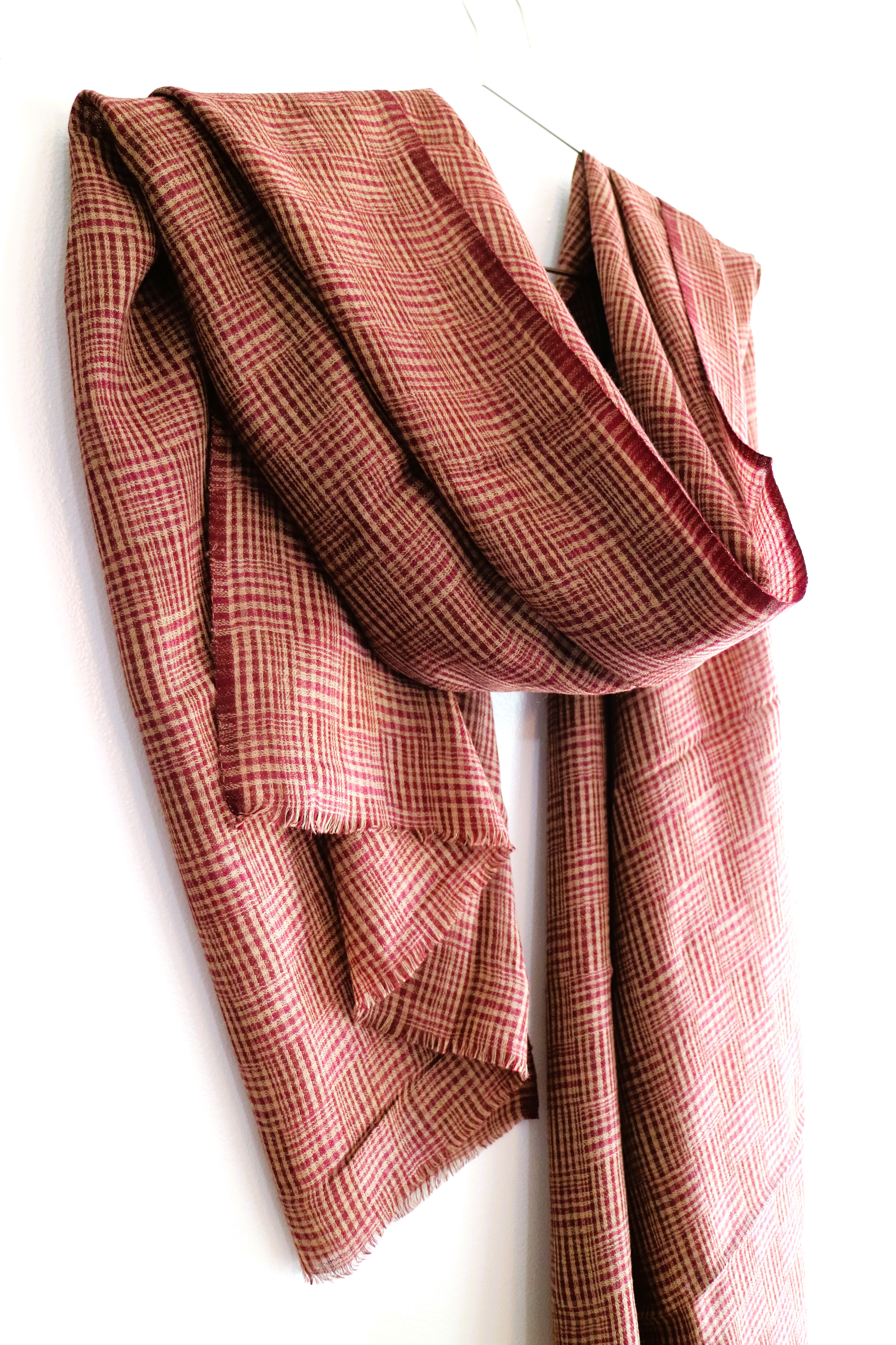 Red Checks Winter Stole