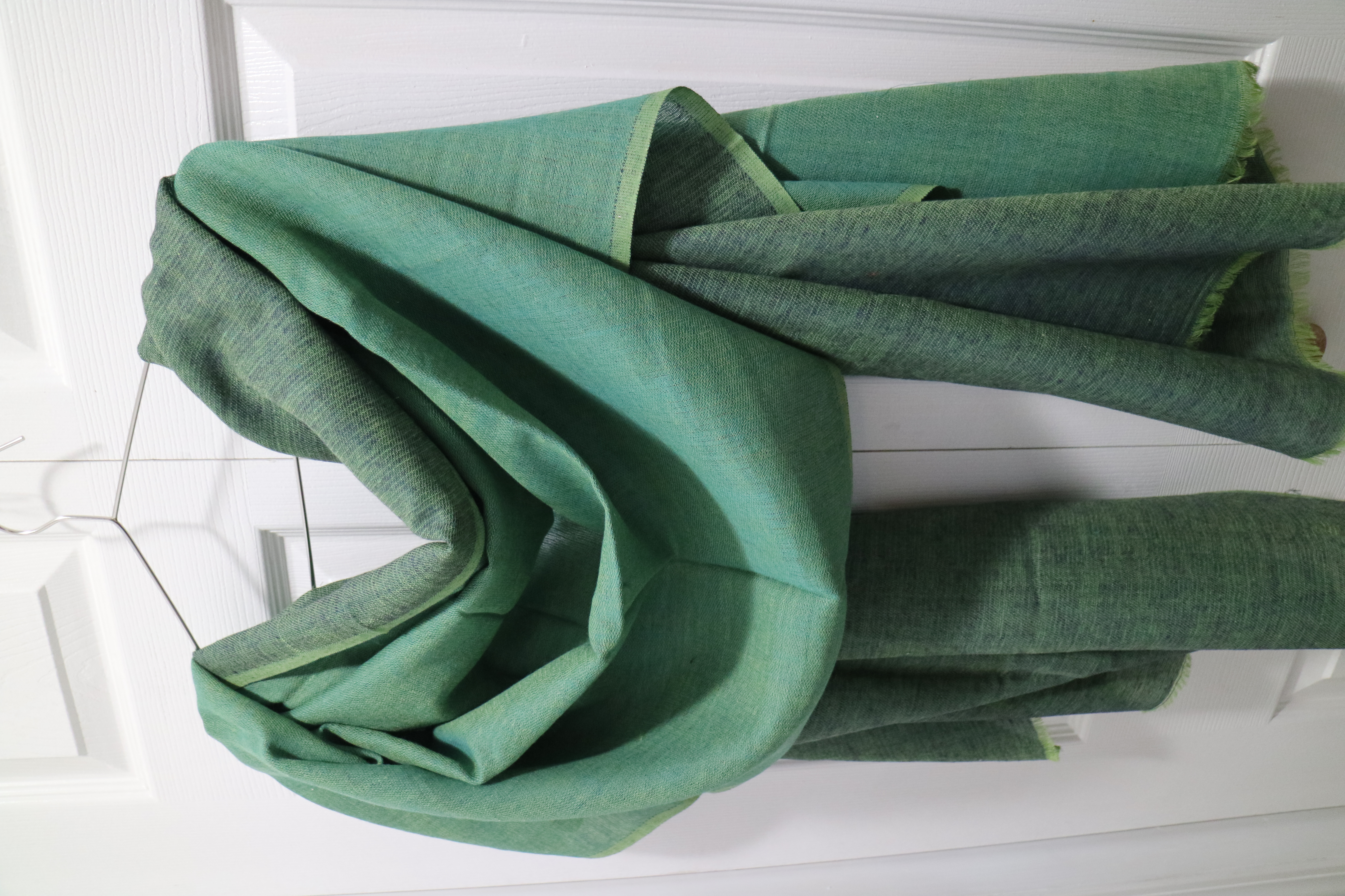 Evergreen silk/wool shawl