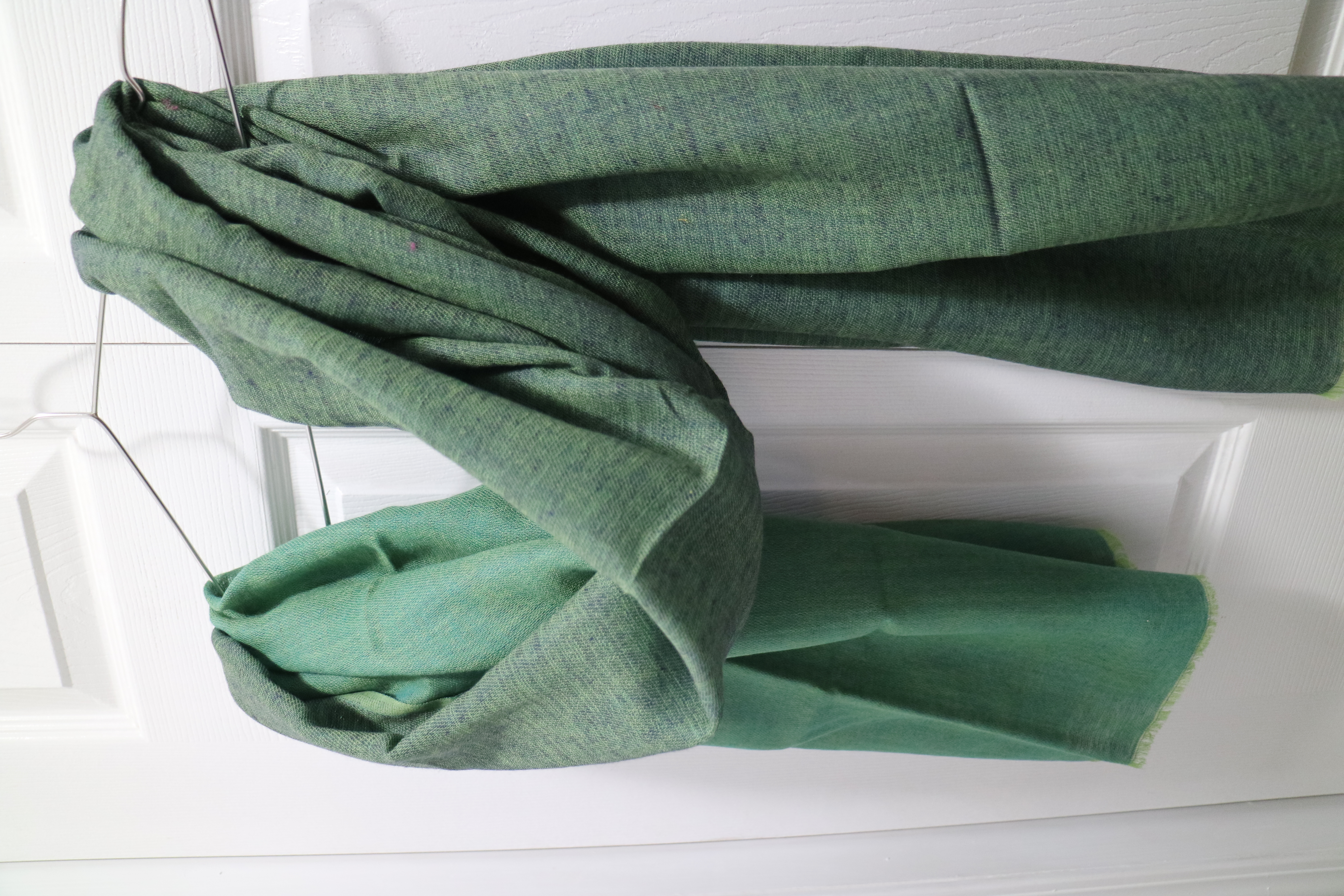 Evergreen silk/wool shawl
