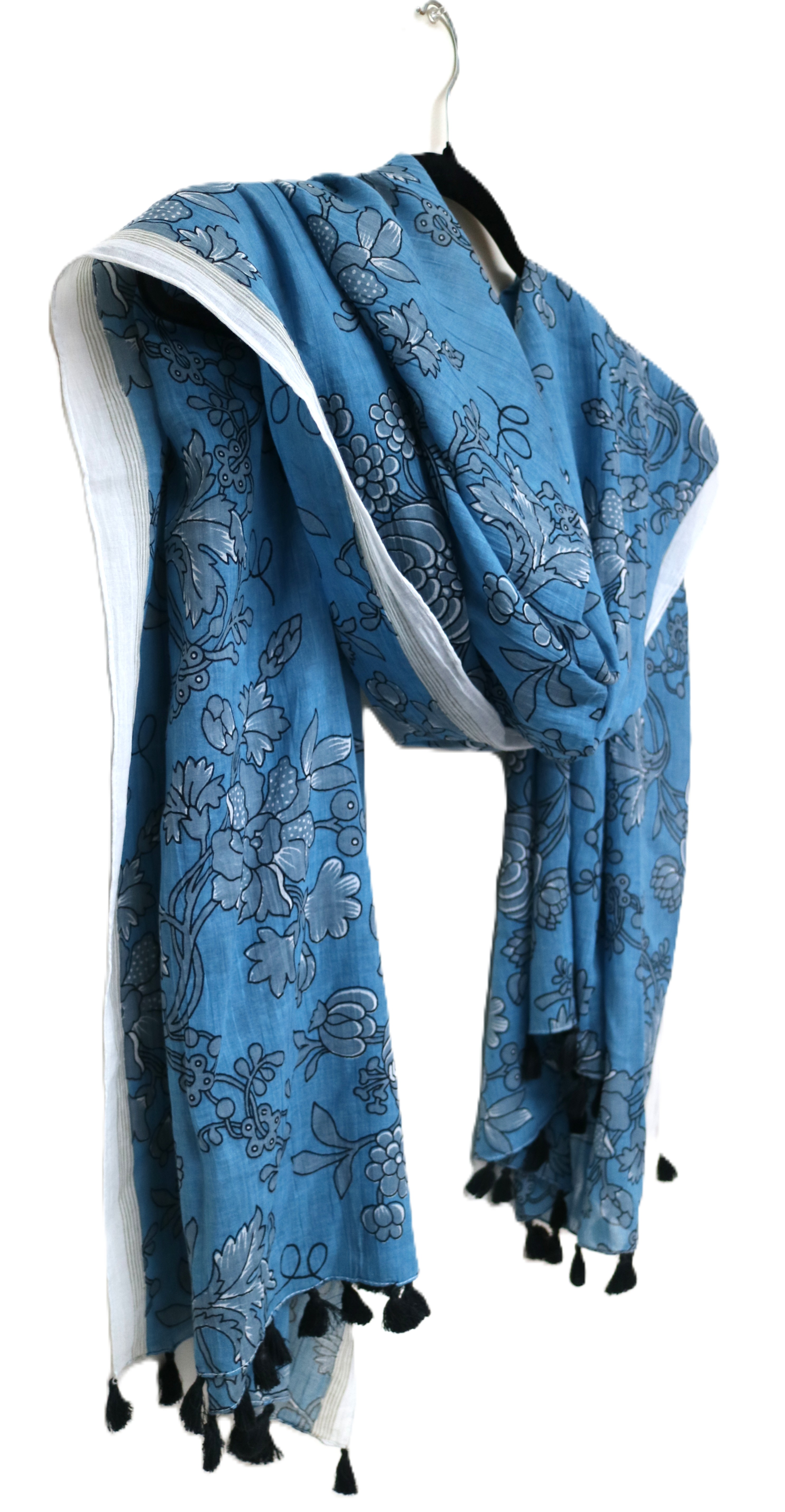 Blue Flower Scarf