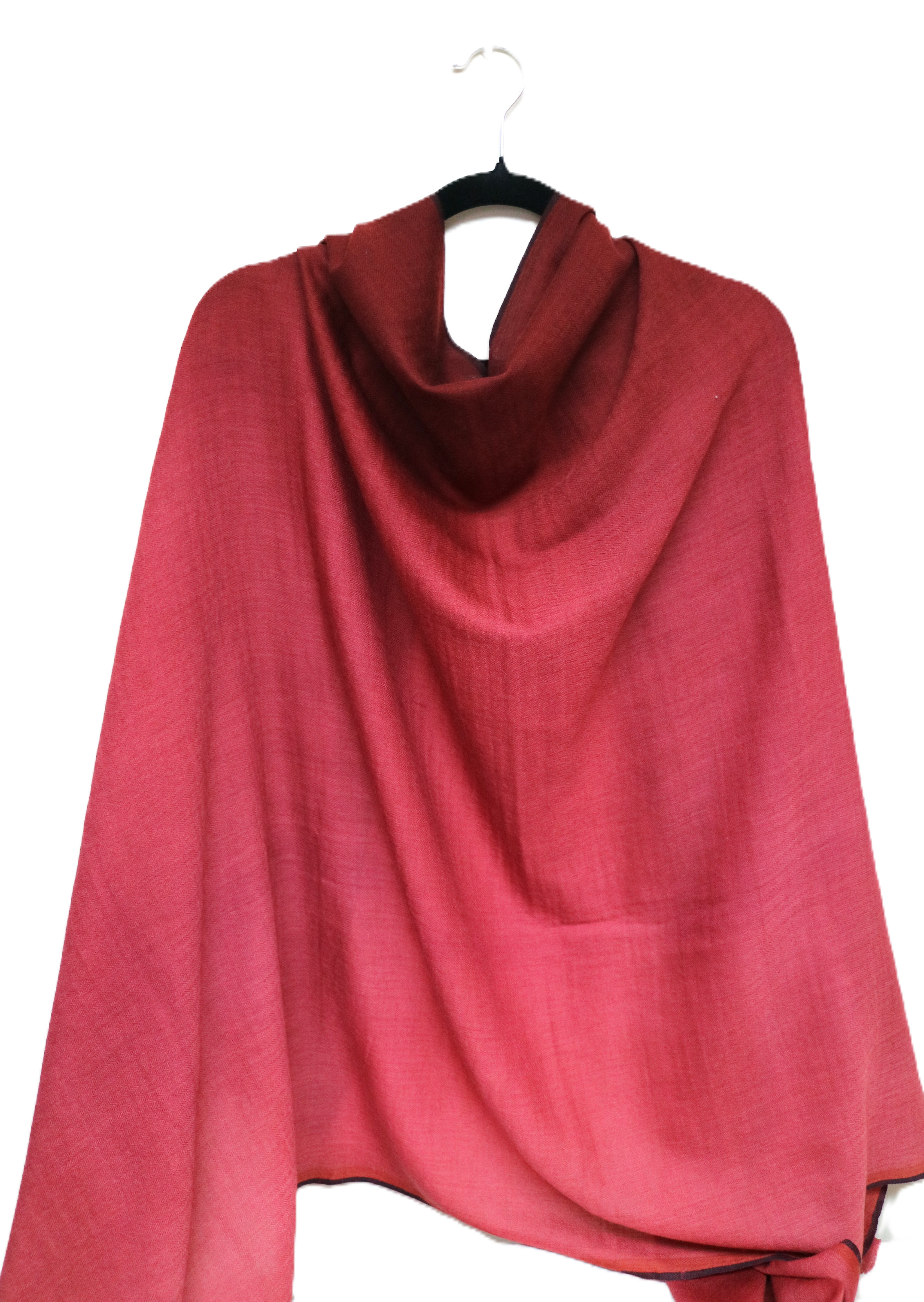 Red Ombre Bunny Wool Shawl