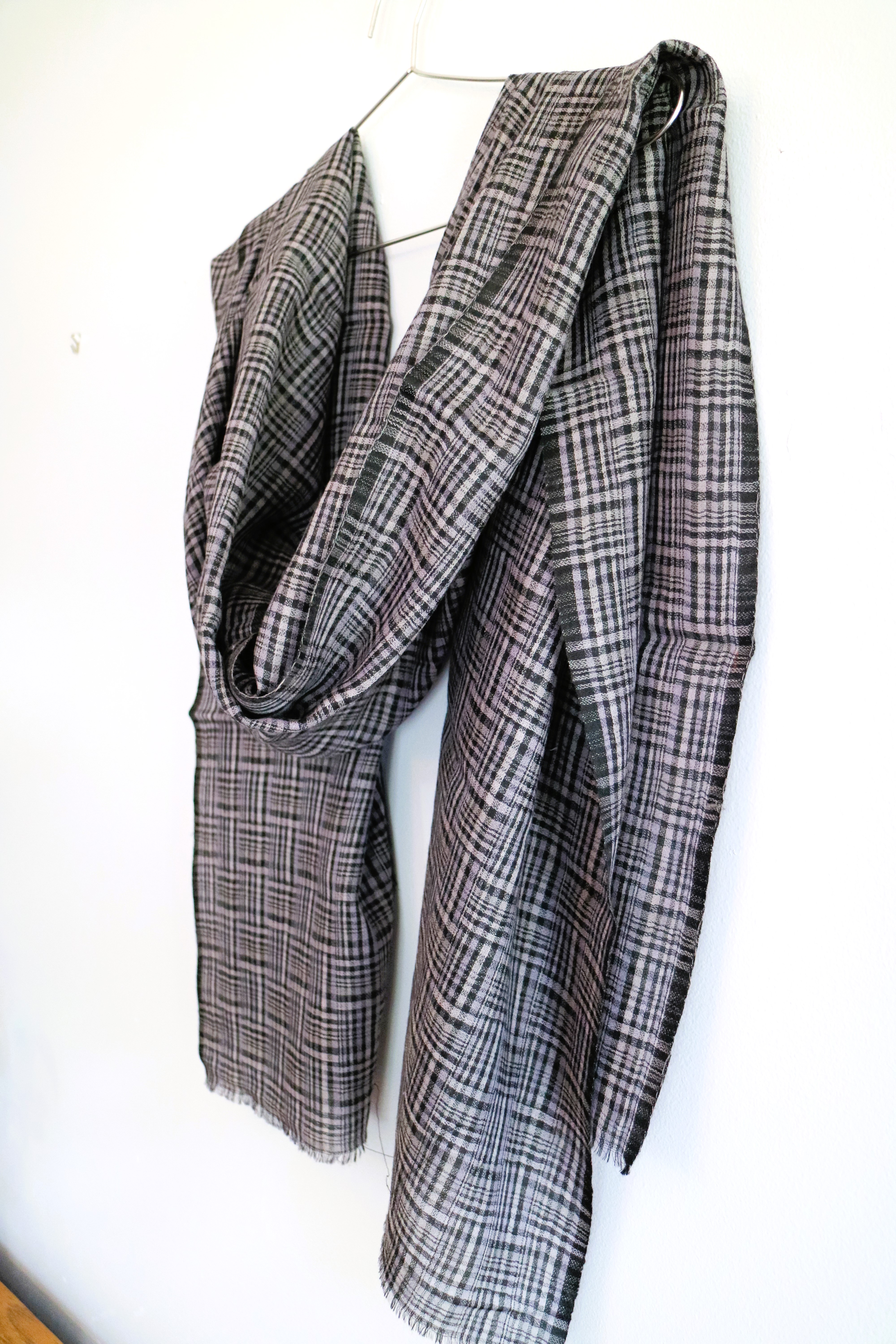 Black Checks Winter Stole