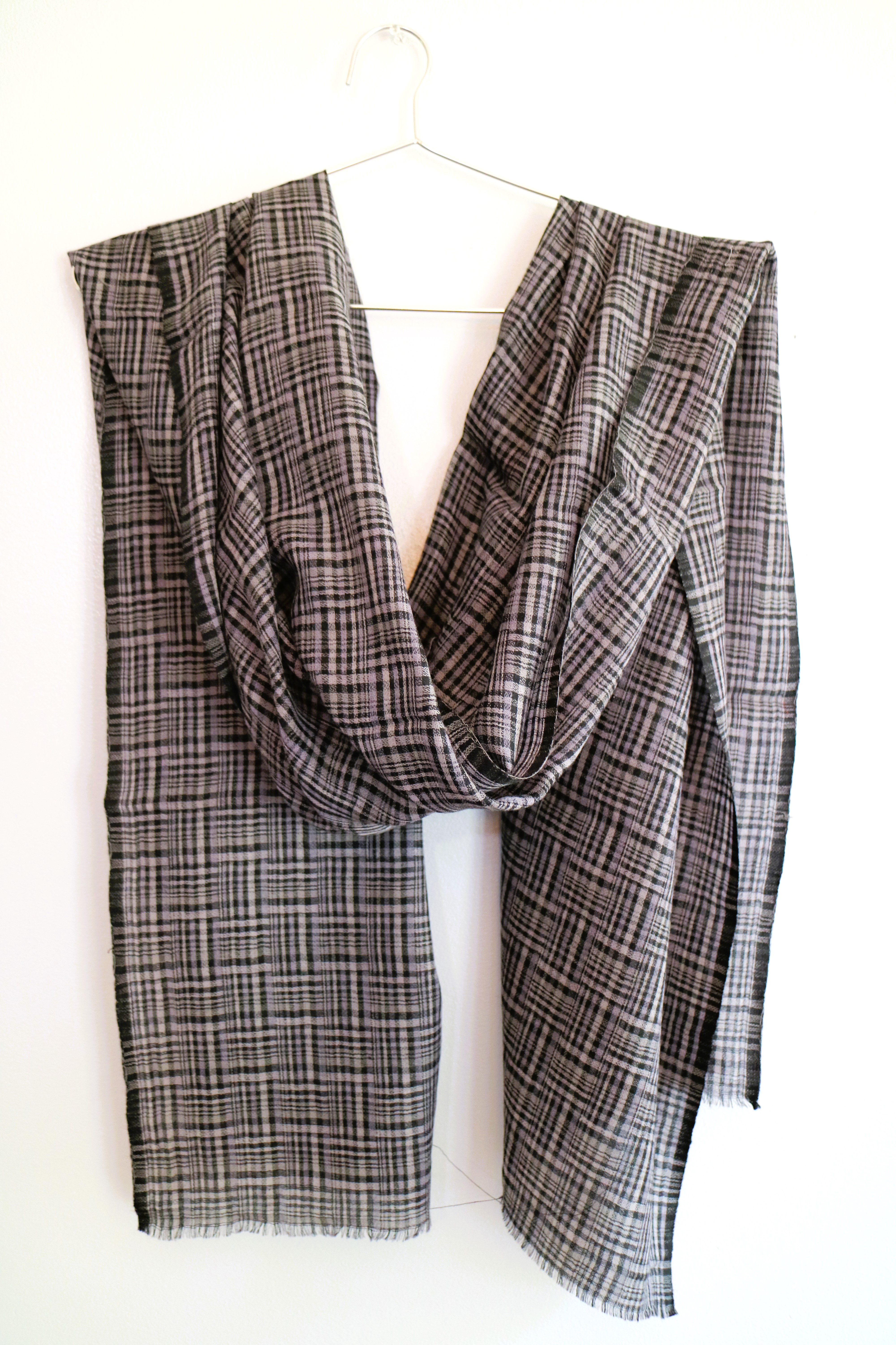 Black Checks Winter Stole