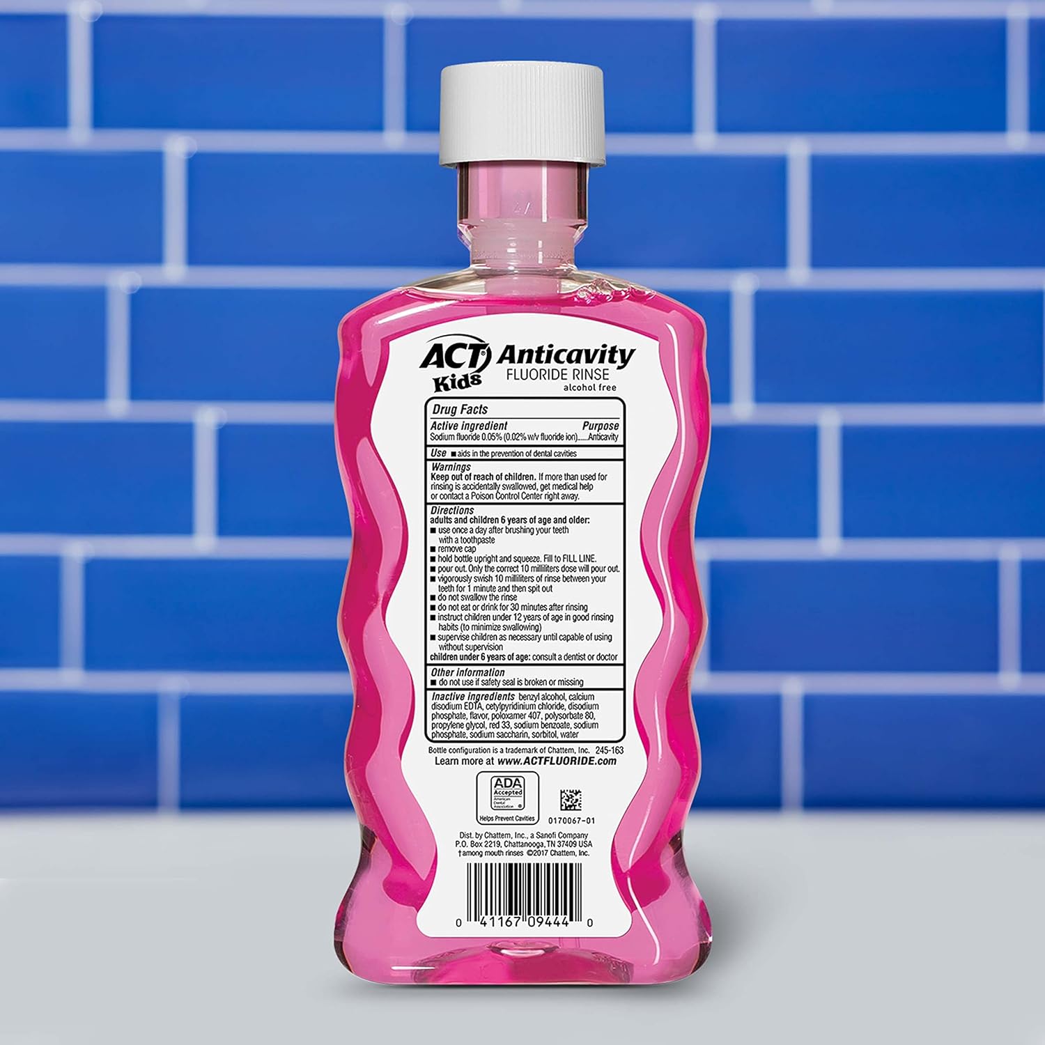 ACT Kids Anticavity Fluoride Rinse For Bad Breath Treatment, Bubble Gum Blowout, 16.9 fl. oz.