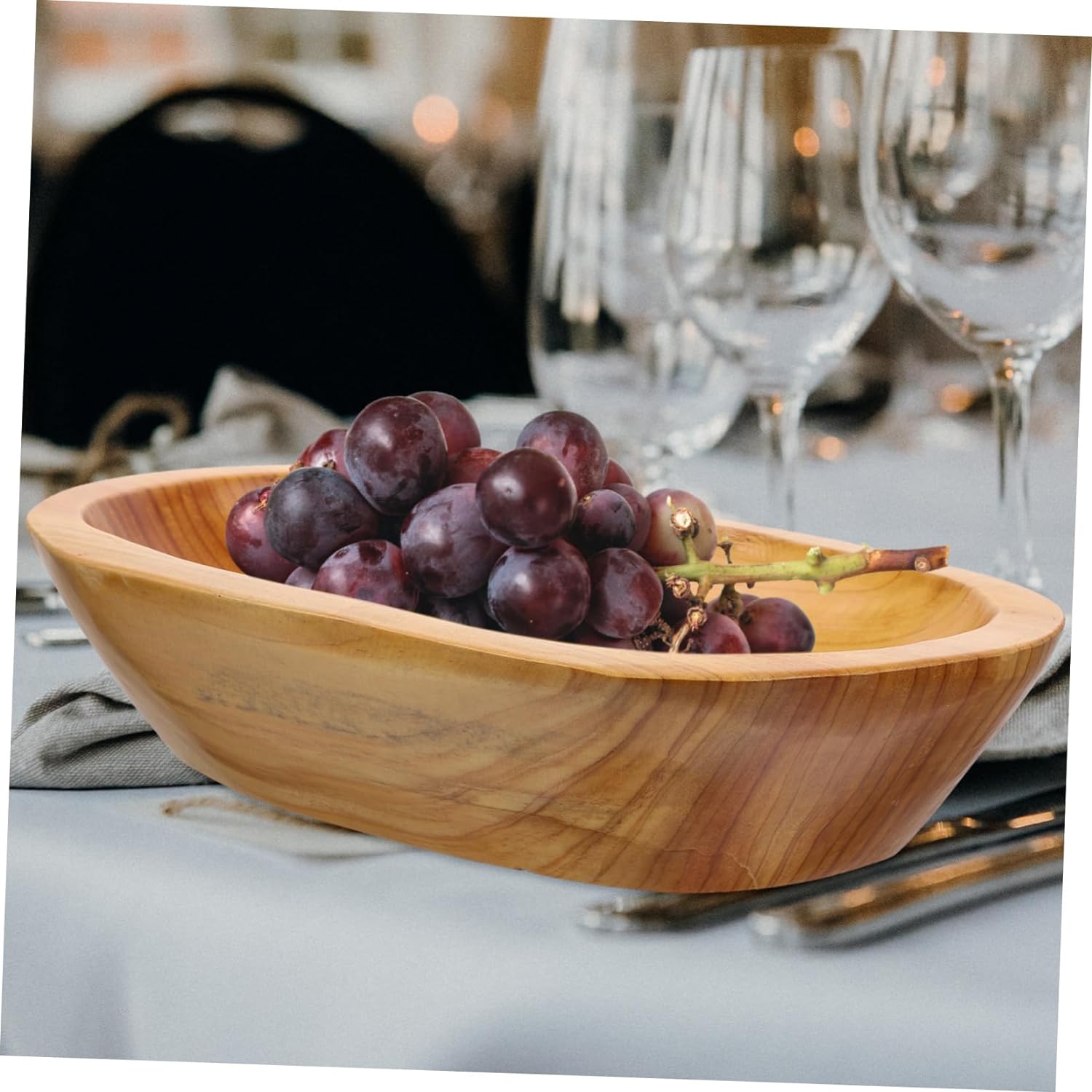 TIDTALEO Wooden Decor Food Trays Fruit Tray Wooden Bread Bowl Small Serving Tray Wood Fruit Bowl Wooden Pallets Board Wooden Plate Salad Bowl Bread End Table Decor Coffee Table Fruit Tray