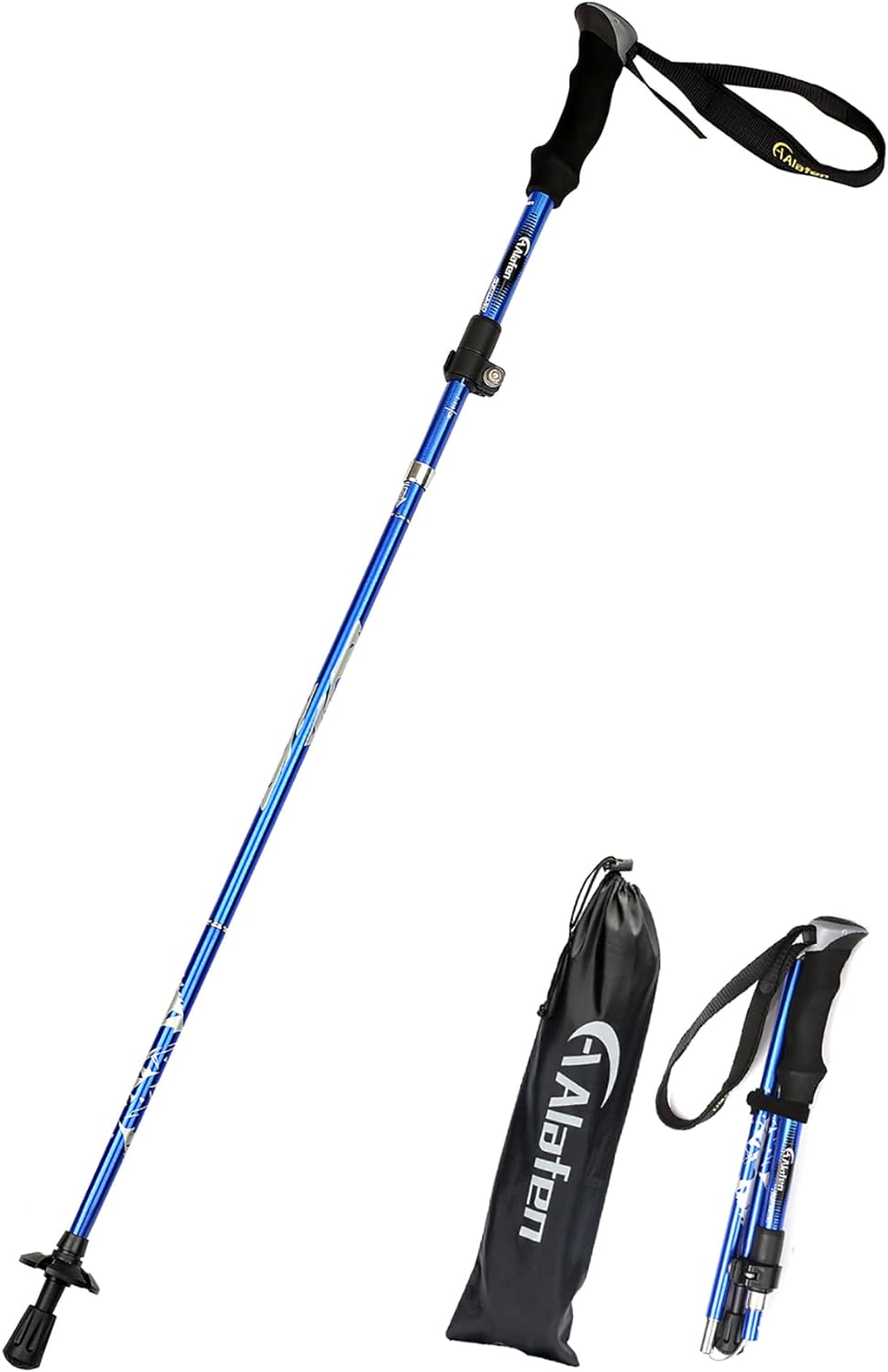  A ALAFEN Aluminum Collapsible Ultralight Travel Trekking Hiking Pole for Men and Women