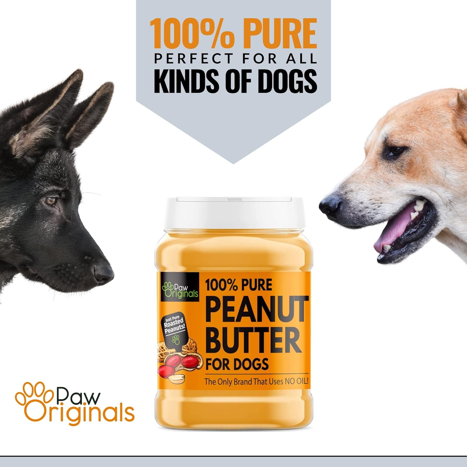 Peanut Butter For Dogs & Puppy - Only Brand With No Added Oil! - No Sugar, Salt, Xylitol - 100% Pure Formulated Treat For Dogs - 100% Protein, Wheat & Gluten Free