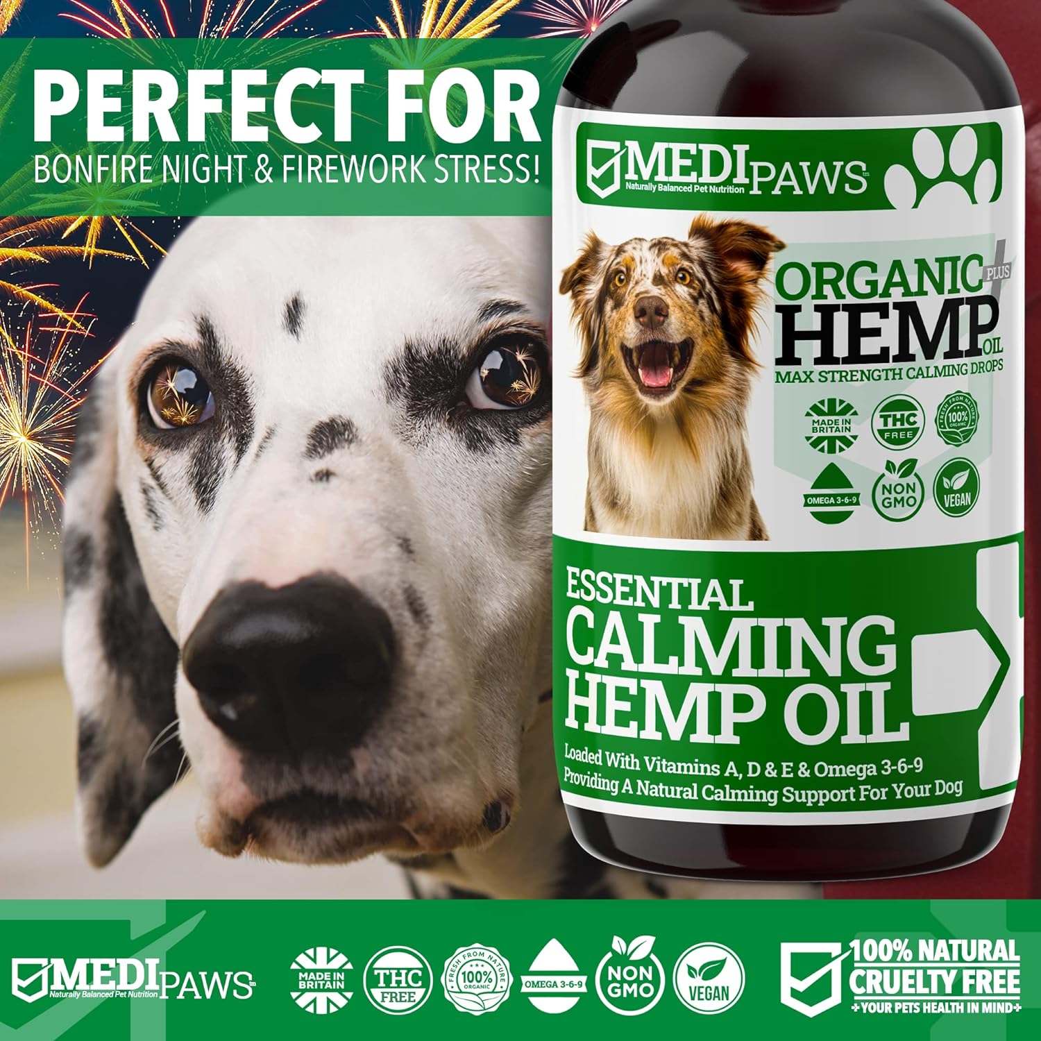  MediPaws® Dog Calming Hemp Oil Supplement | For Dog Emotions, Dog Barking | Omega 3,6,9 | Supports & Maintains Healthy Joints | Add To Food Or Chew'...