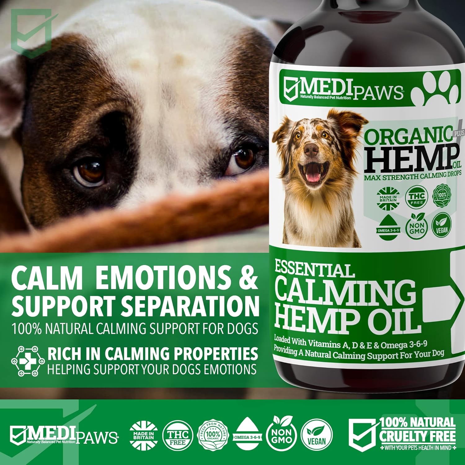  MediPaws® Dog Calming Hemp Oil Supplement | For Dog Emotions, Dog Barking | Omega 3,6,9 | Supports & Maintains Healthy Joints | Add To Food Or Chew'...