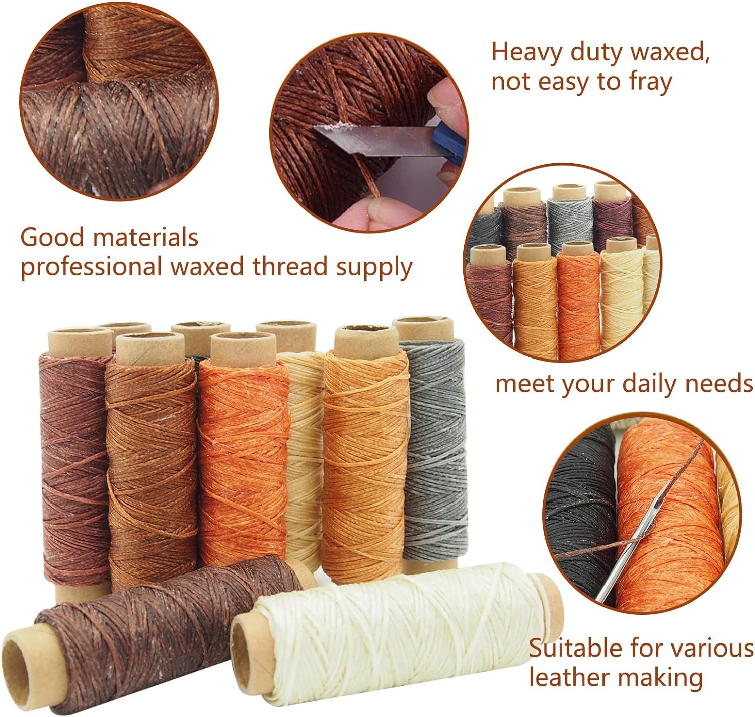  PLANTIONAL Leather Working Tools for Beginners: Professional Leather Craft Kit with Waxed Thread Groover Awl Stitching Punch for Leathercraft Adults Gifts