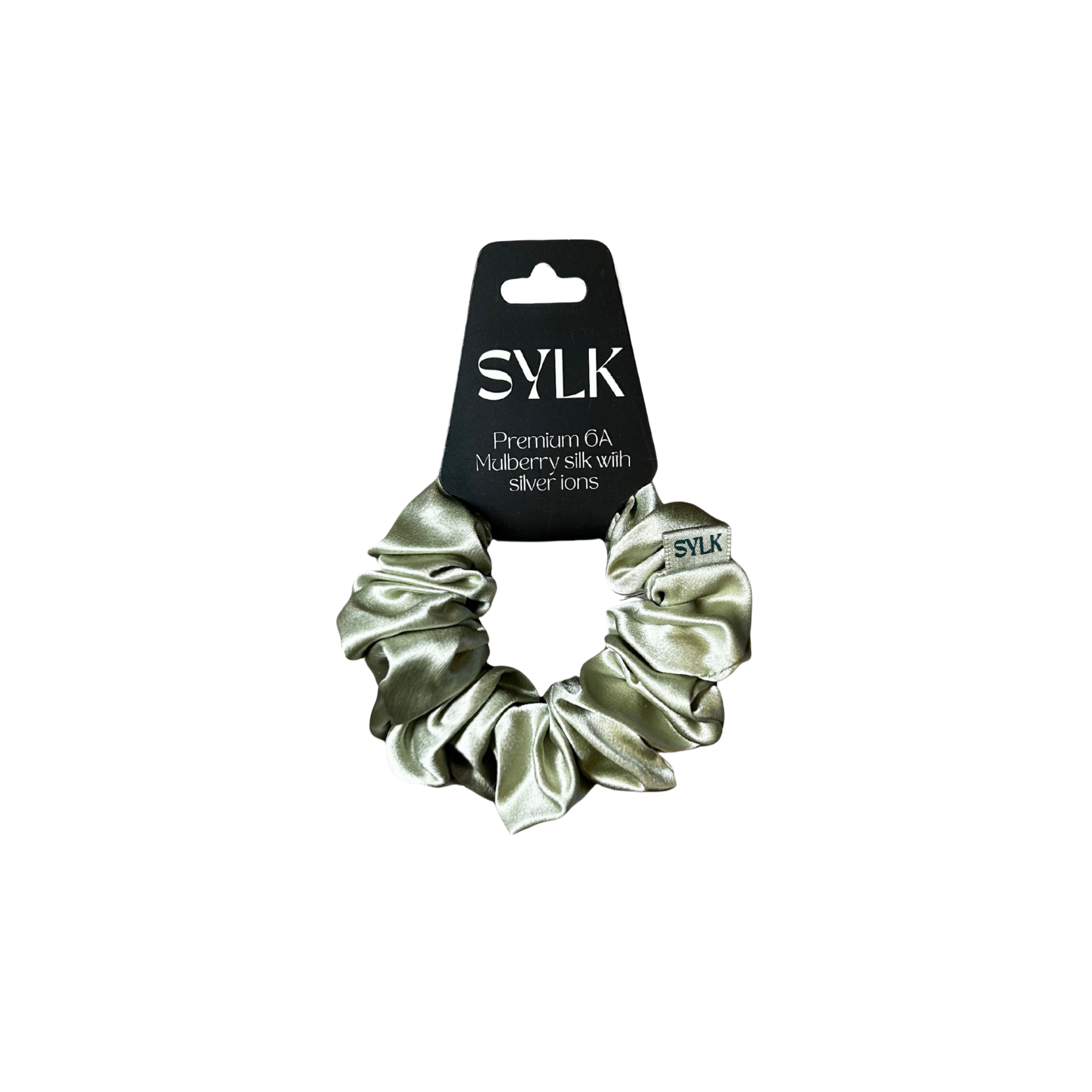 SYLK Midi Sidabro Jonų Plaukų Gumytė / SYLK Midi Silver Ion Silk Scrunchie 3cm