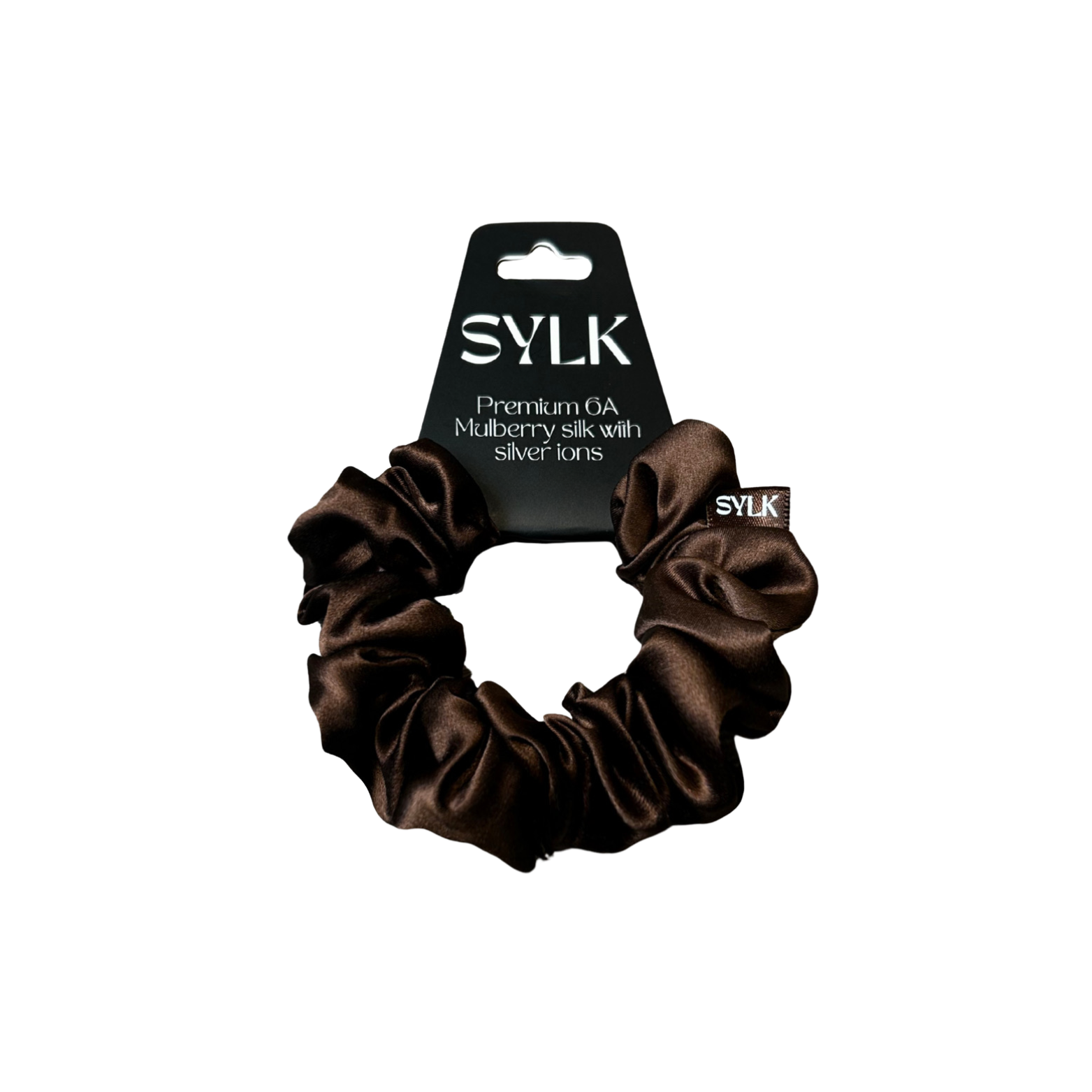 SYLK Midi Sidabro Jonų Plaukų Gumytė / SYLK Midi Silver Ion Silk Scrunchie 3cm
