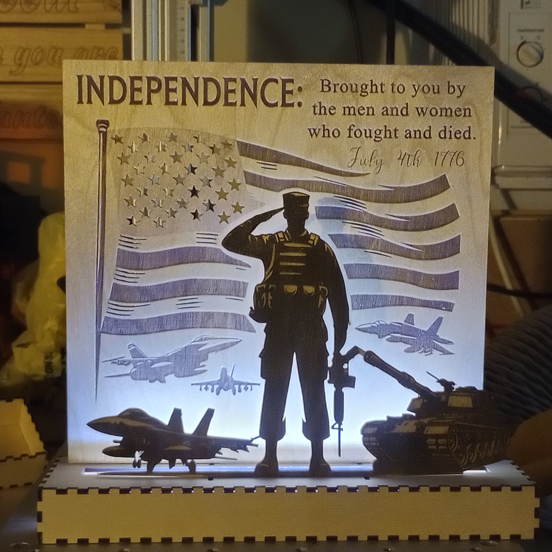 Independence Day light up art