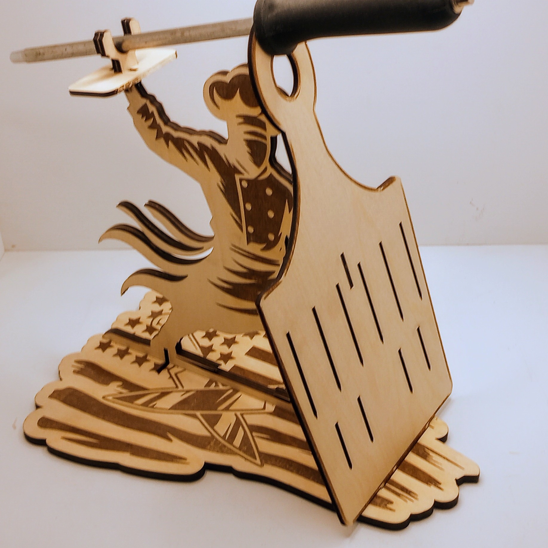 Kitchen knife display SVG file. Knight and chef included...