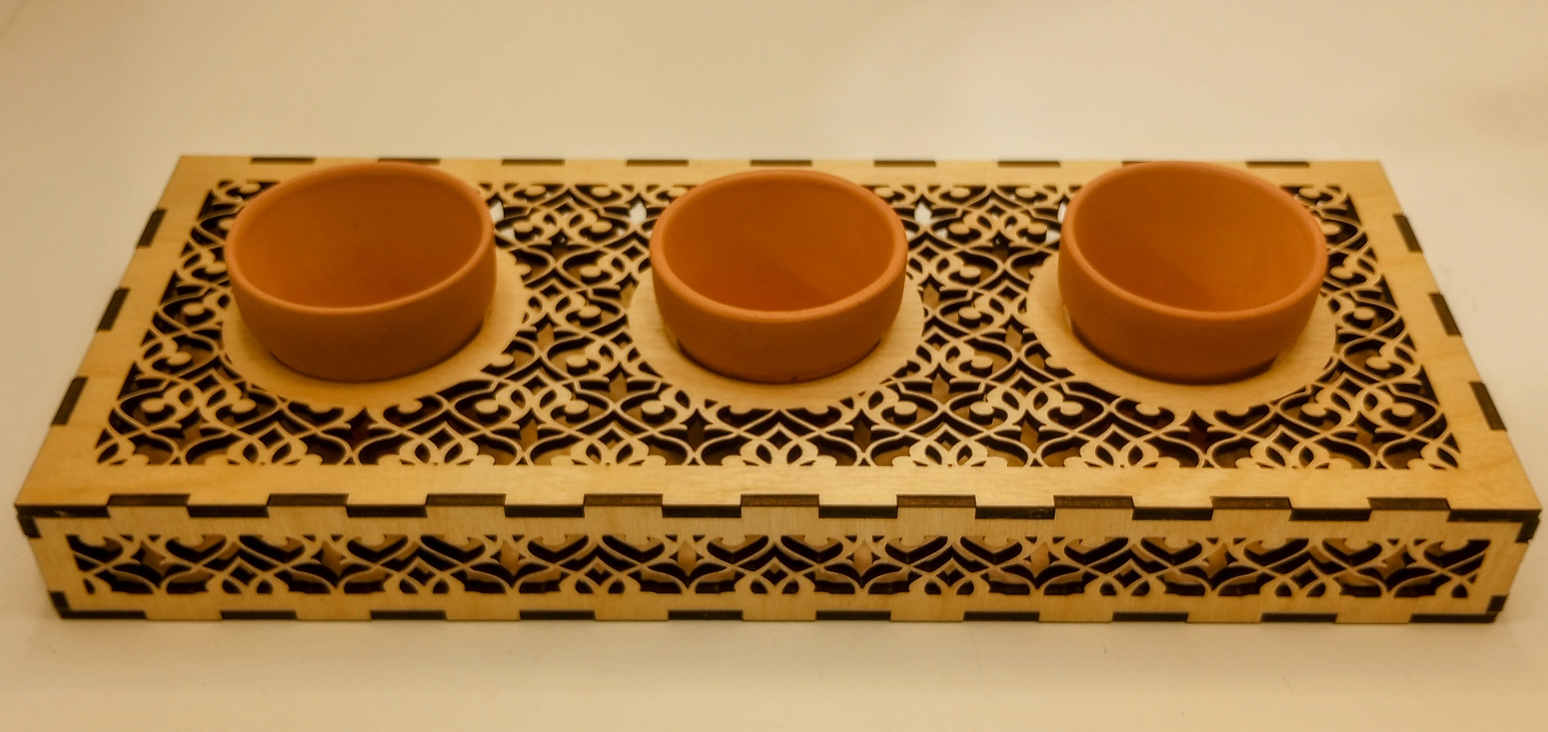 Decorative Wooden Mini Pot Holder