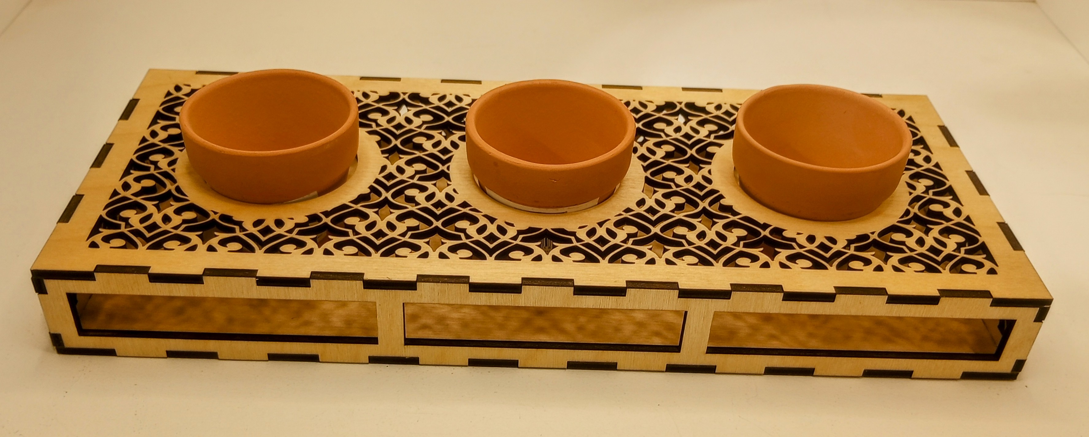 Decorative Wooden Mini Pot Holder