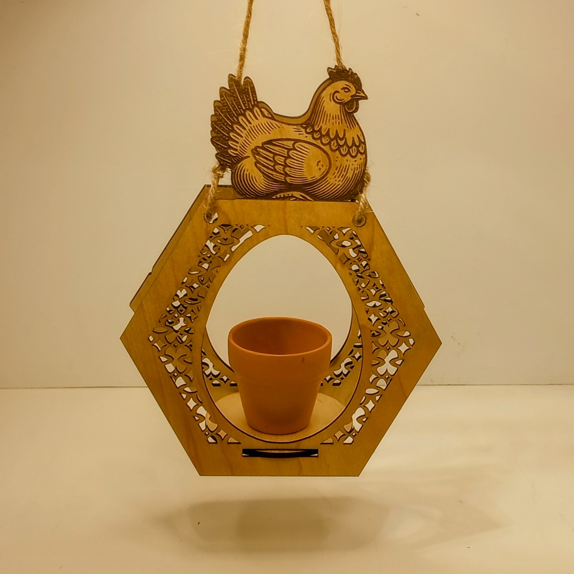 Decorative Wooden Mini Pot Holder