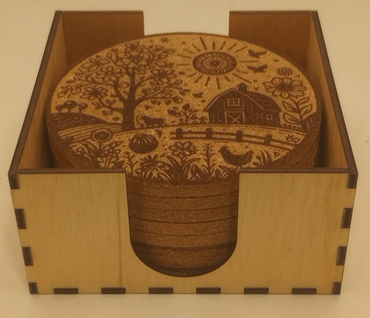 Spring time Cork Coaster Set