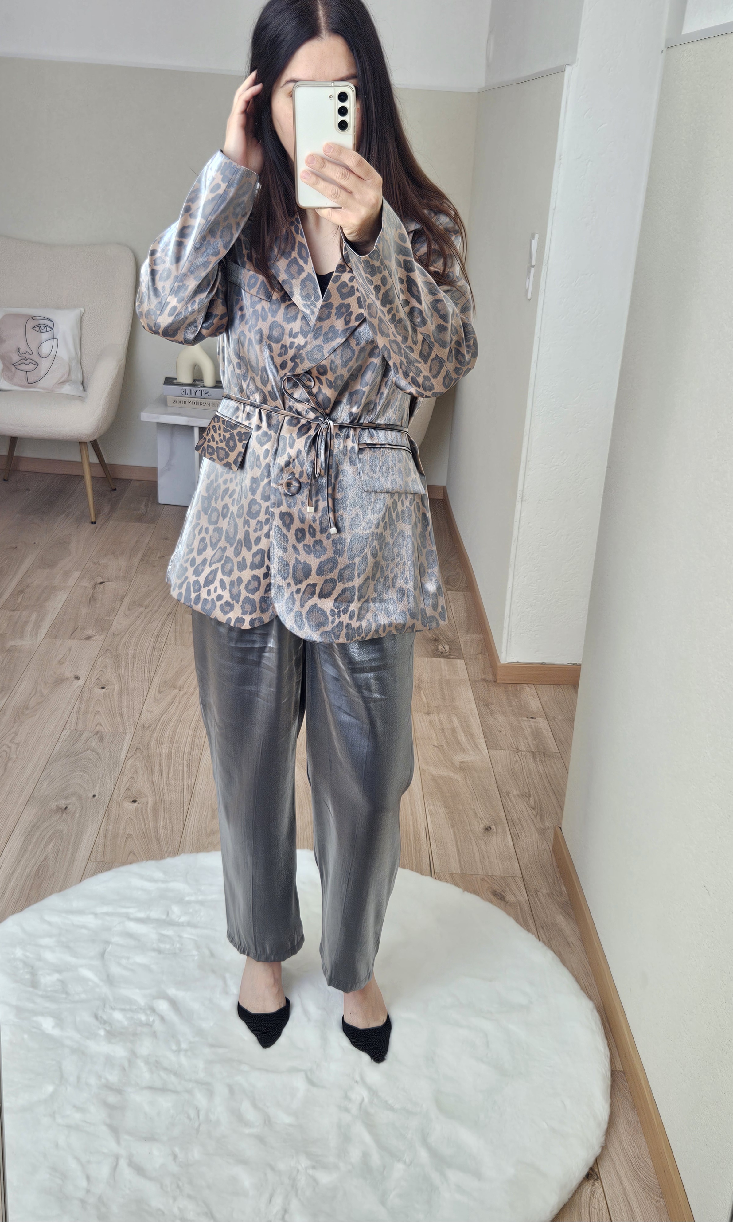 Ensemble blazer et pantalon gris