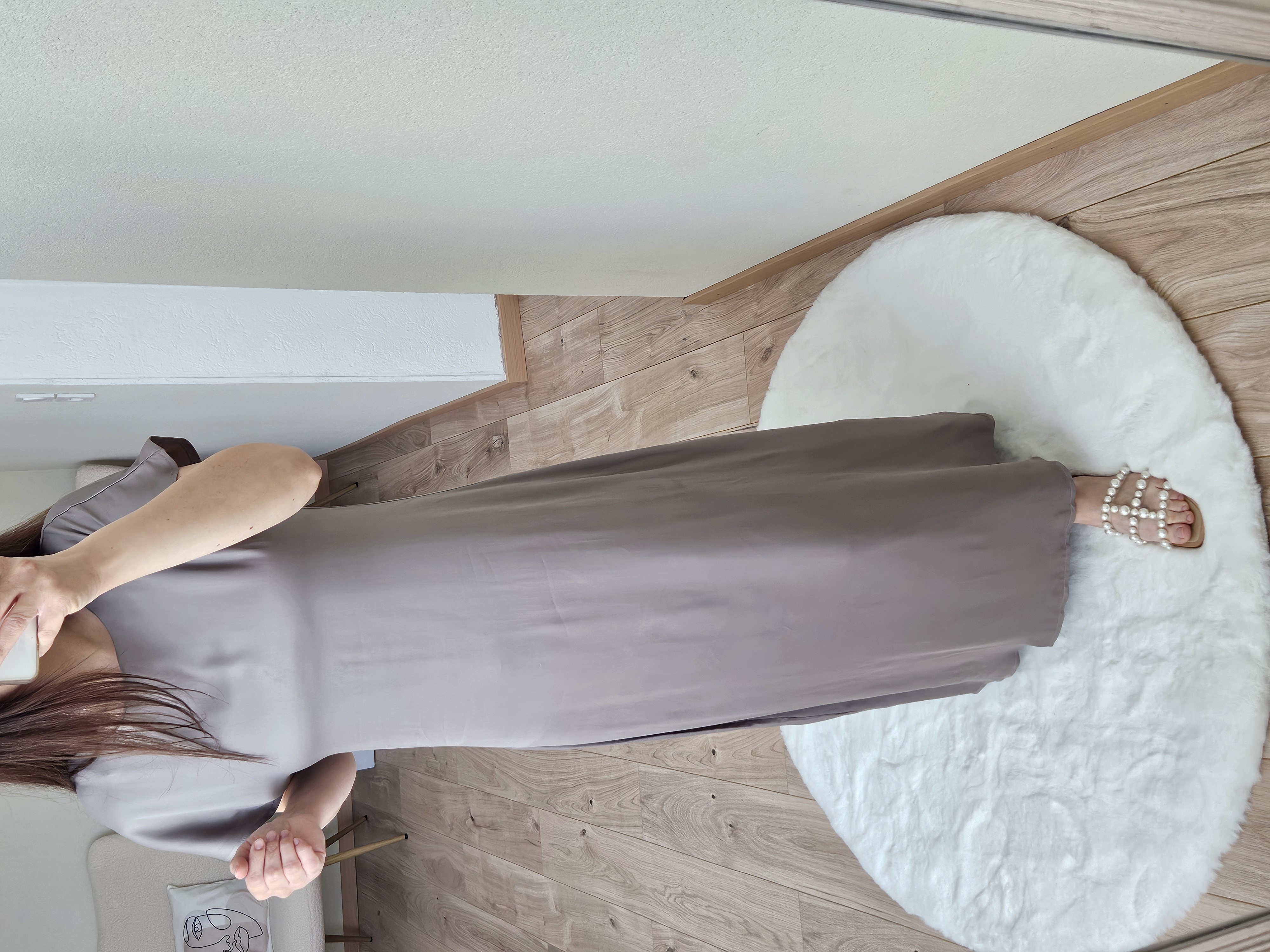 La robe longue satinée