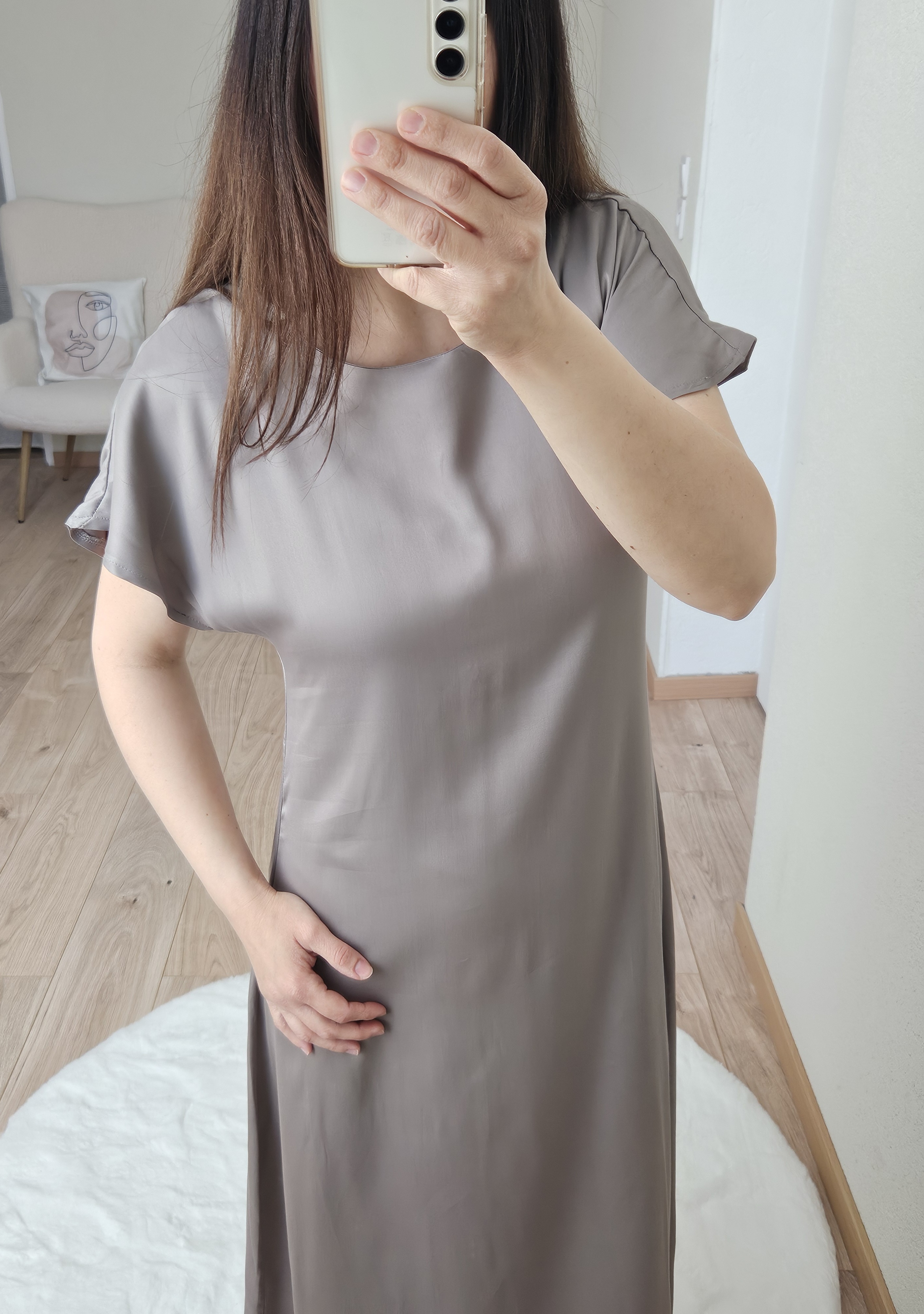 La robe longue satinée