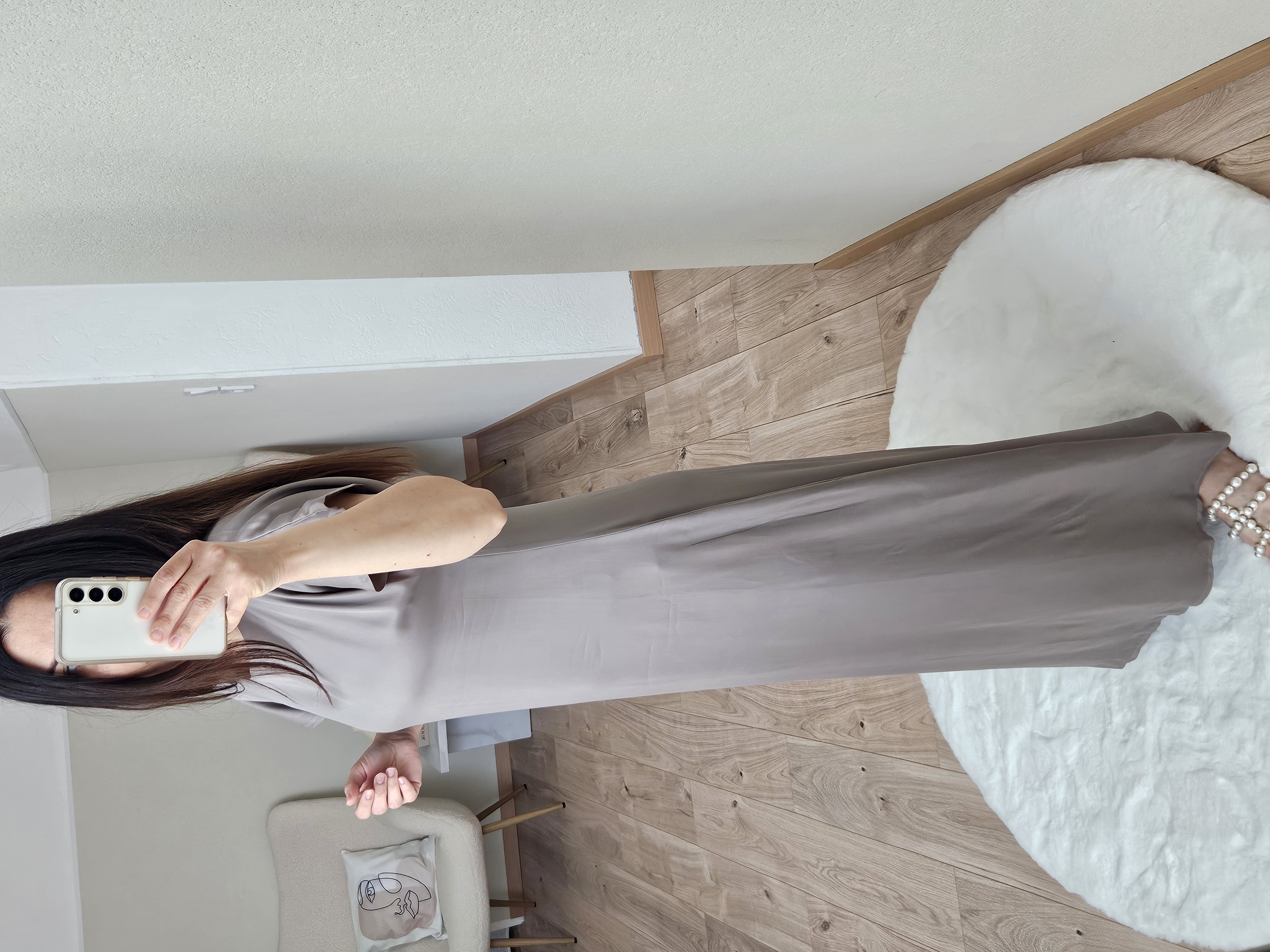 La robe longue satinée