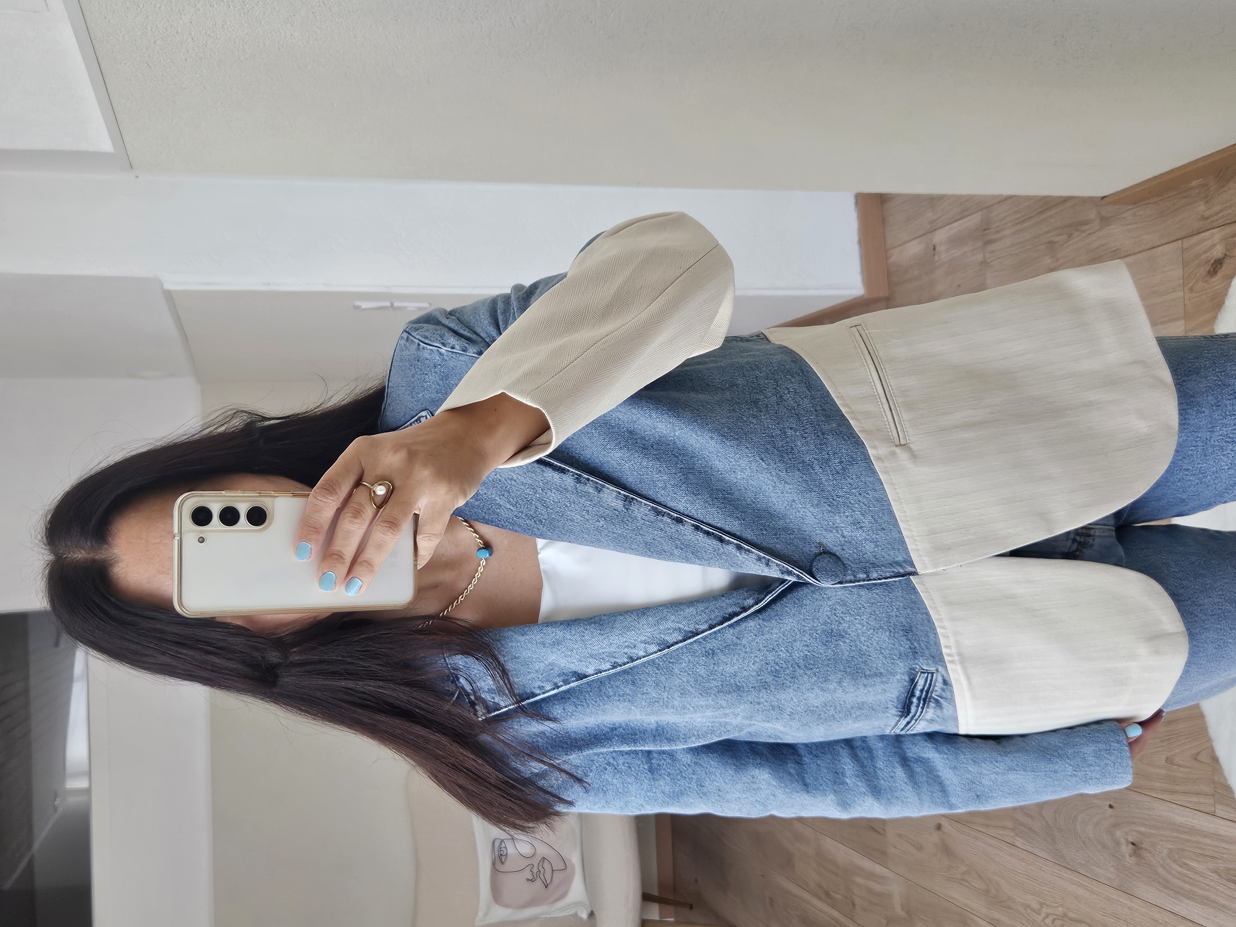 Le blazer bi matière 