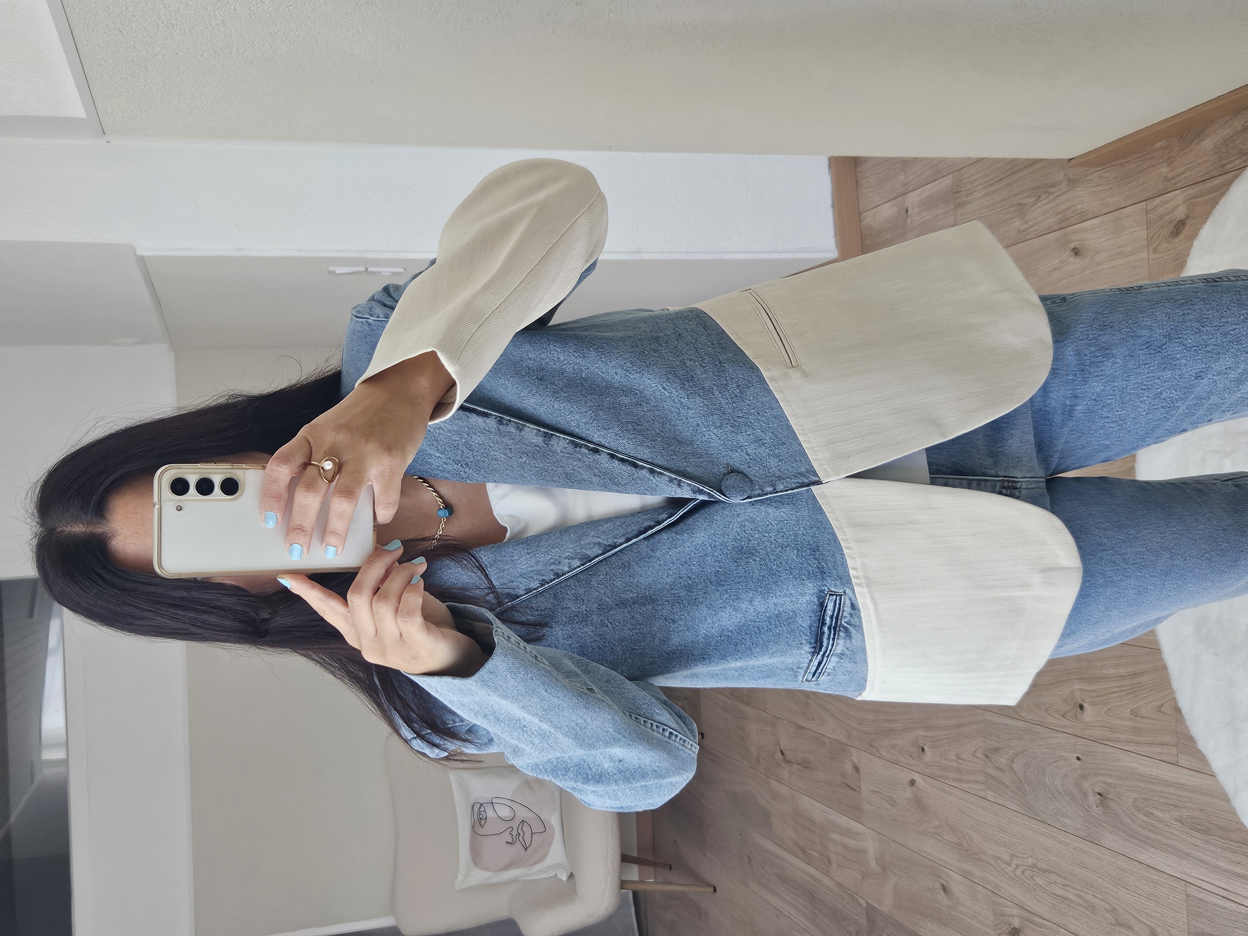 Le blazer bi matière 