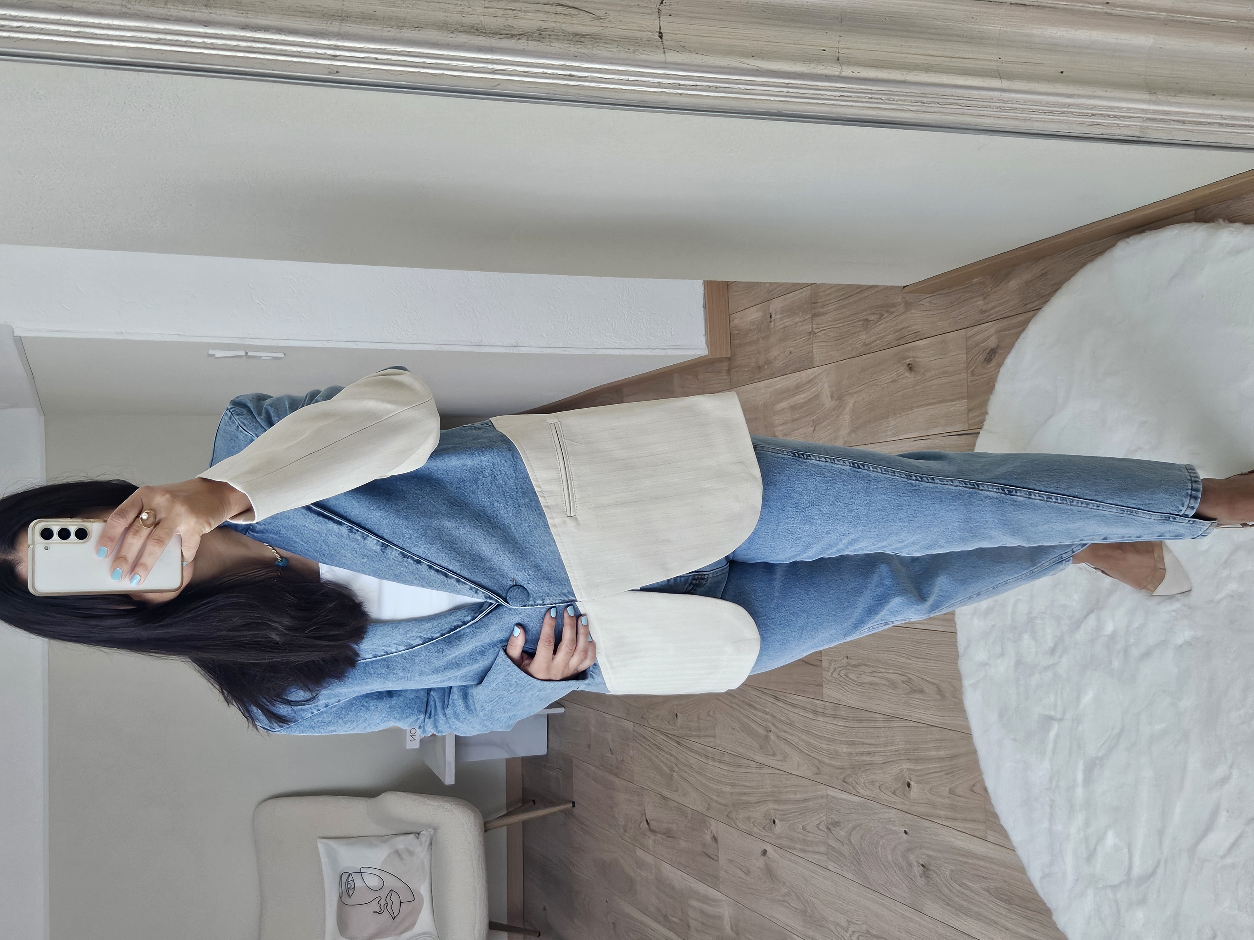 Le blazer bi matière 