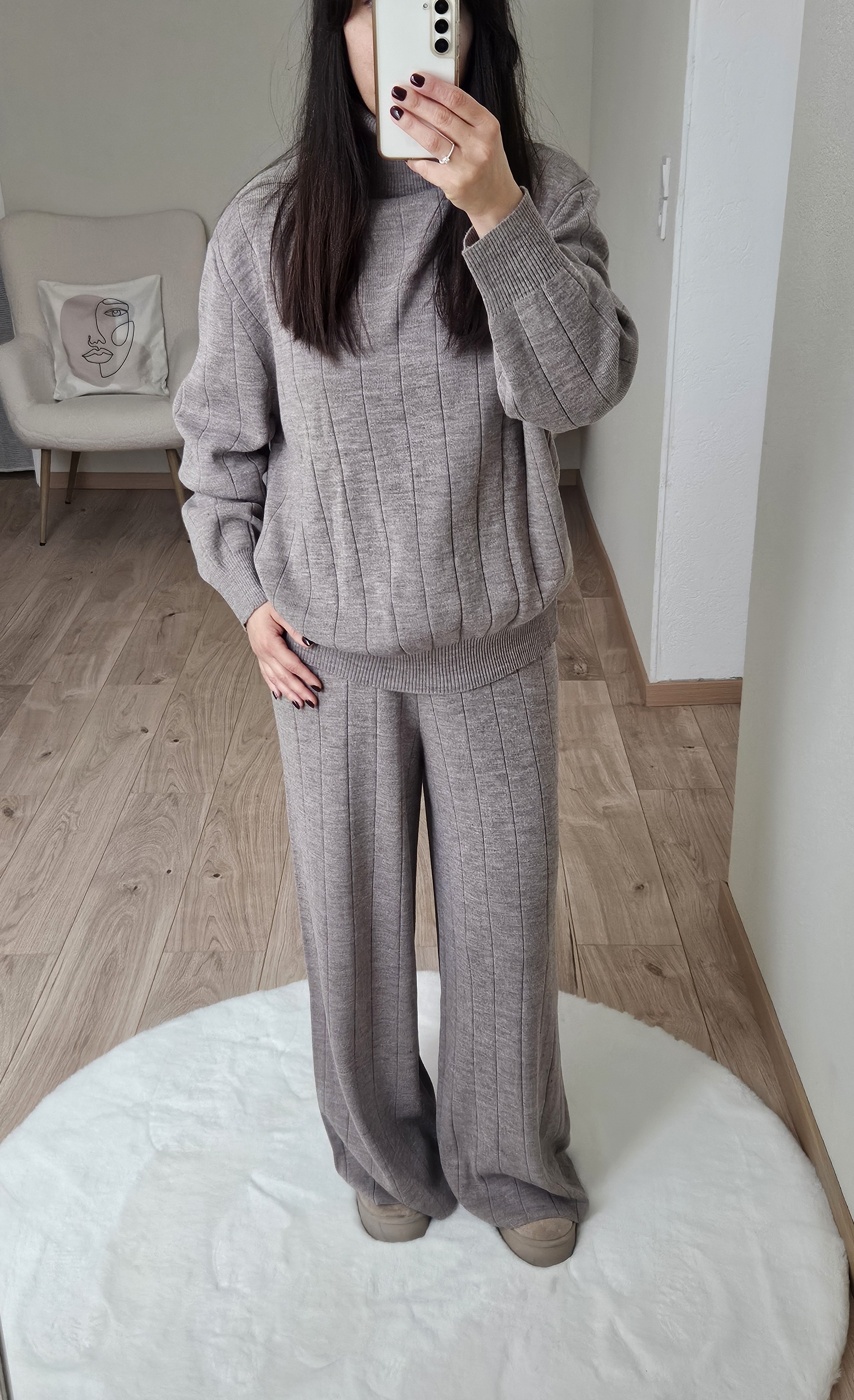 Ensemble tricot taupe 