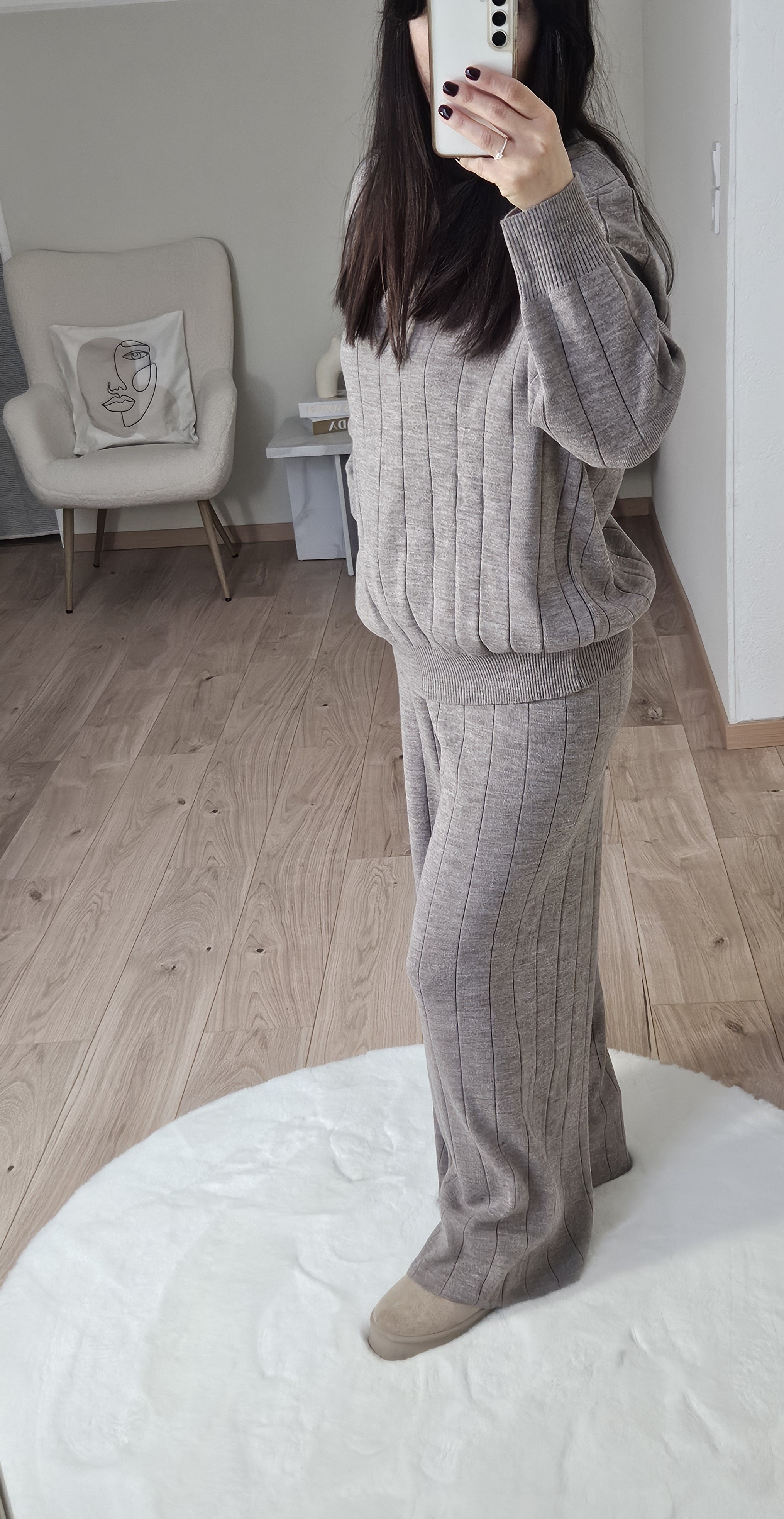 Ensemble tricot taupe 