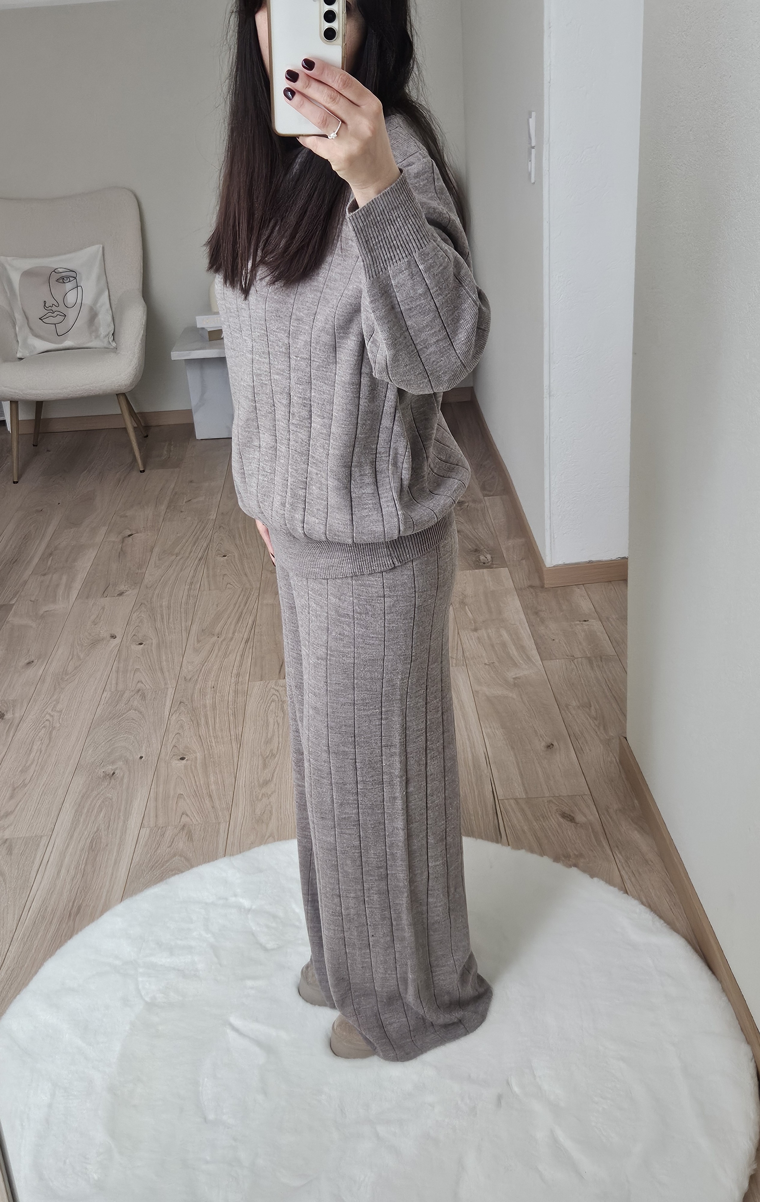 Ensemble tricot taupe 