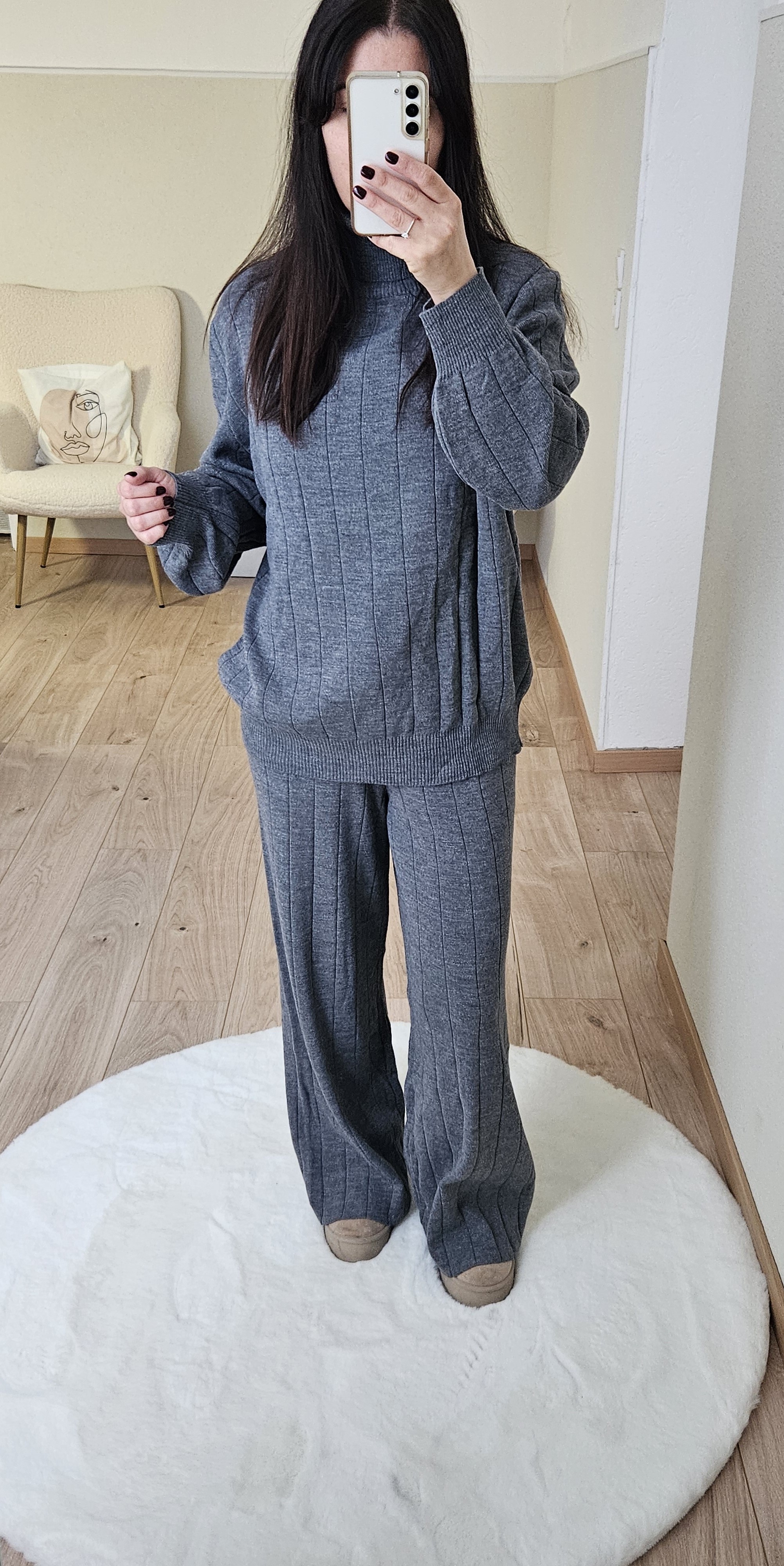 Ensemble tricot gris 