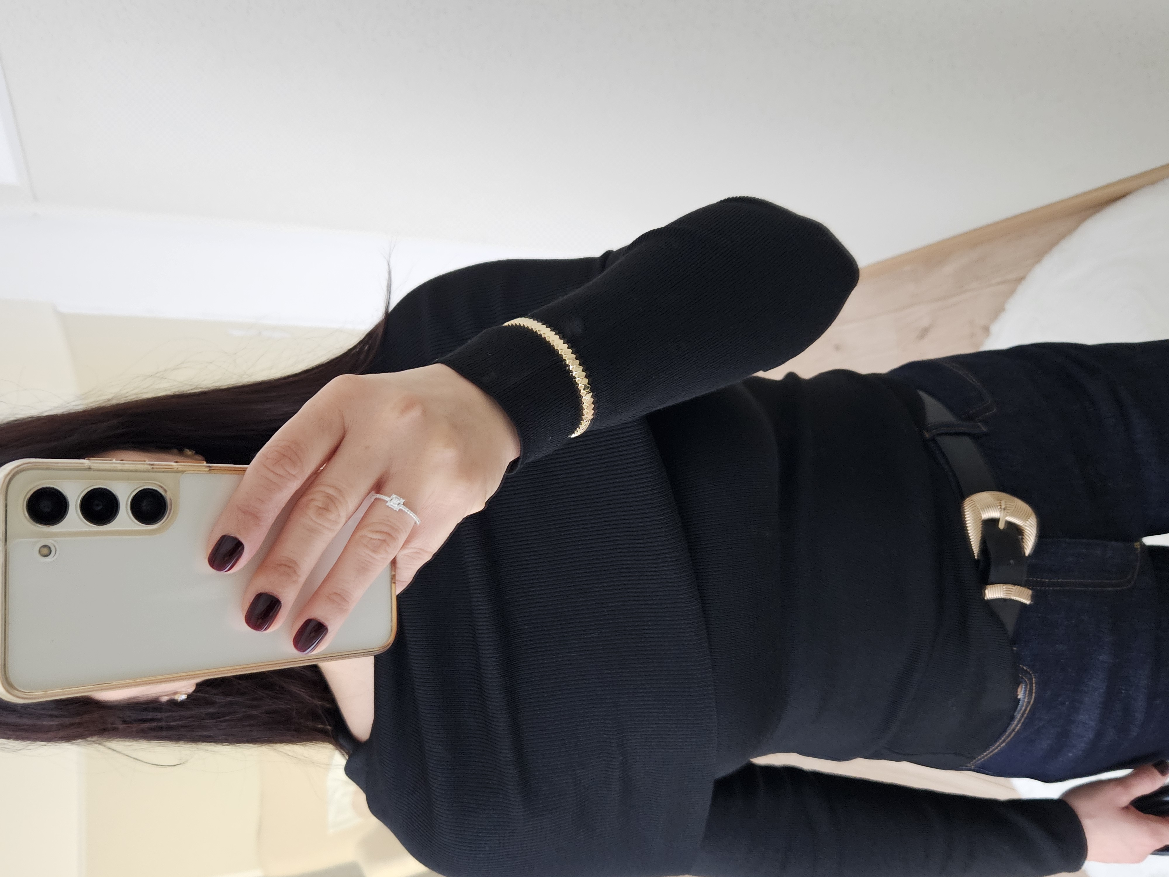 Pull à col bardot noir