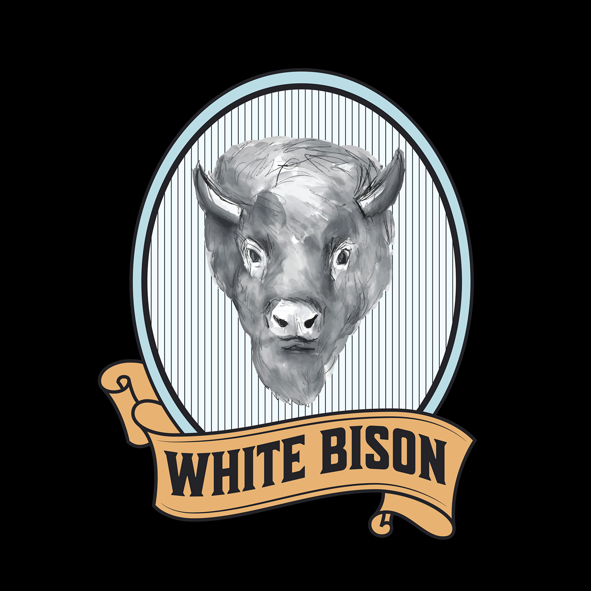 White Bison Retro Hoodie
