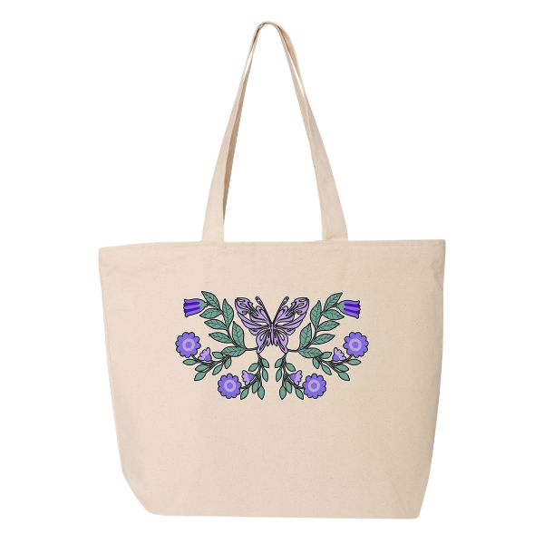 Purple Butterfly Tote