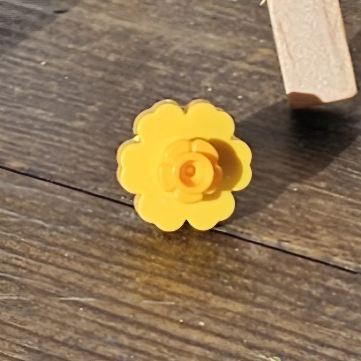 Lego made daffodil pin