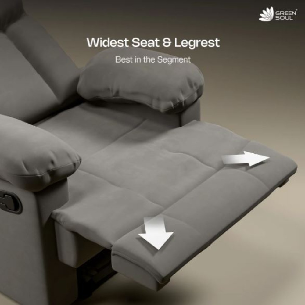 Green Soul Cloud Single Seater Manual Recliner Sofa