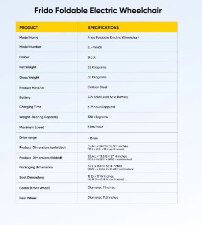 Frido Foldable Electric Wheelchair