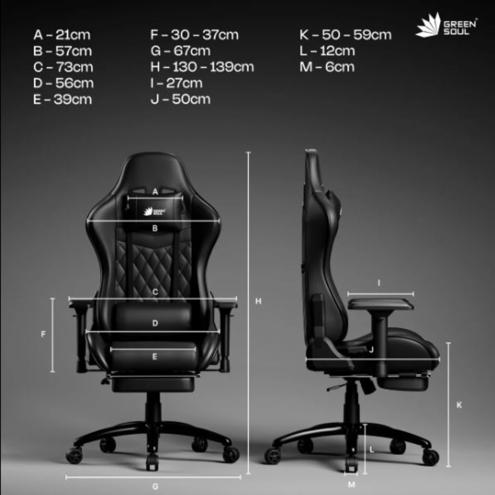 Green Soul Ghost Gaming Chair With Integrated Footrest