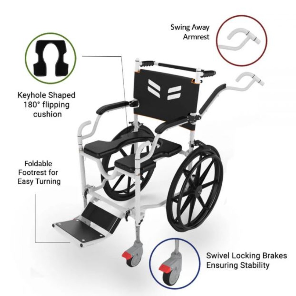 GO Self Propelled | Travel and Shower Commode Wheelchair