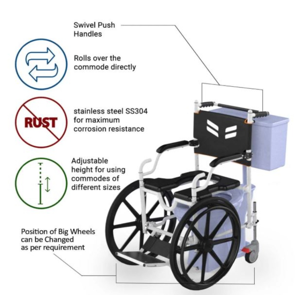 GO Self Propelled | Travel and Shower Commode Wheelchair