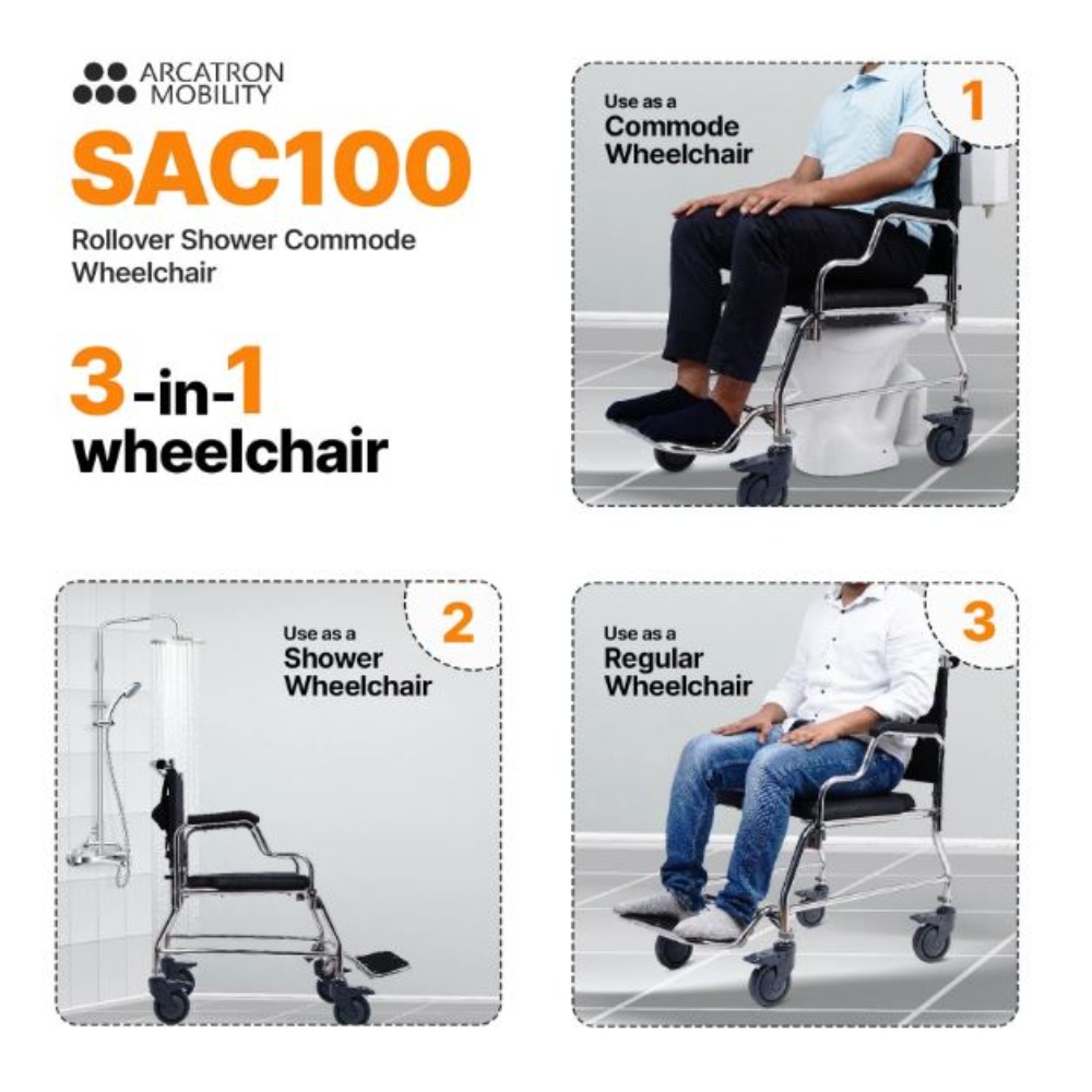 Mobility SAC100 | Multipurpose Shower Commode Wheelchair