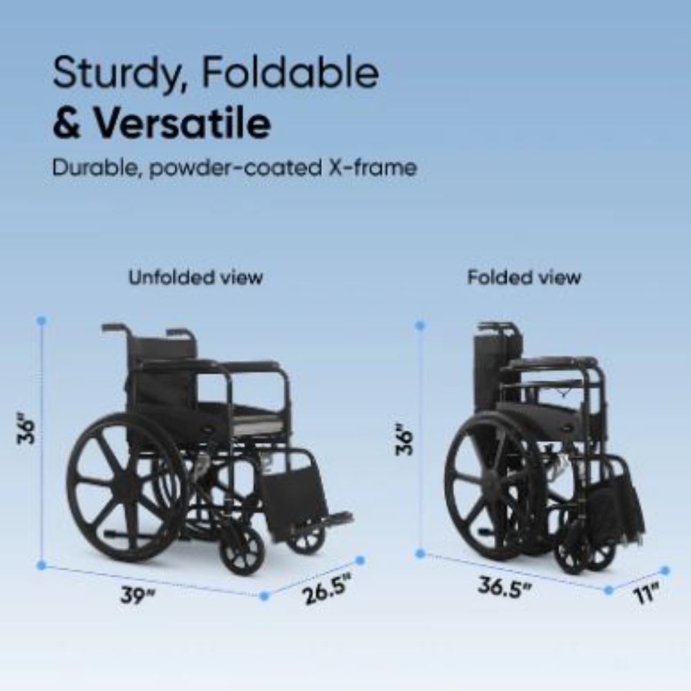 Frido 2 in 1 Foldable Wheelchair for Regular and Commode Use(FSC101)